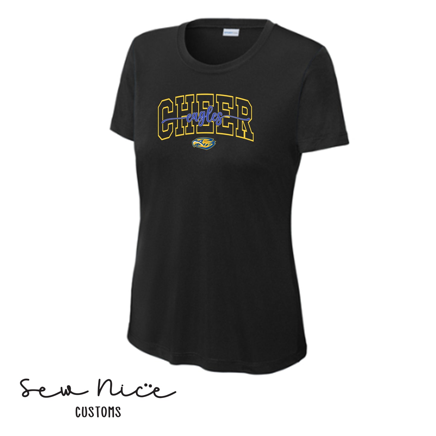 CHEER Eagles Script- Ladies Dri Fit Shirt