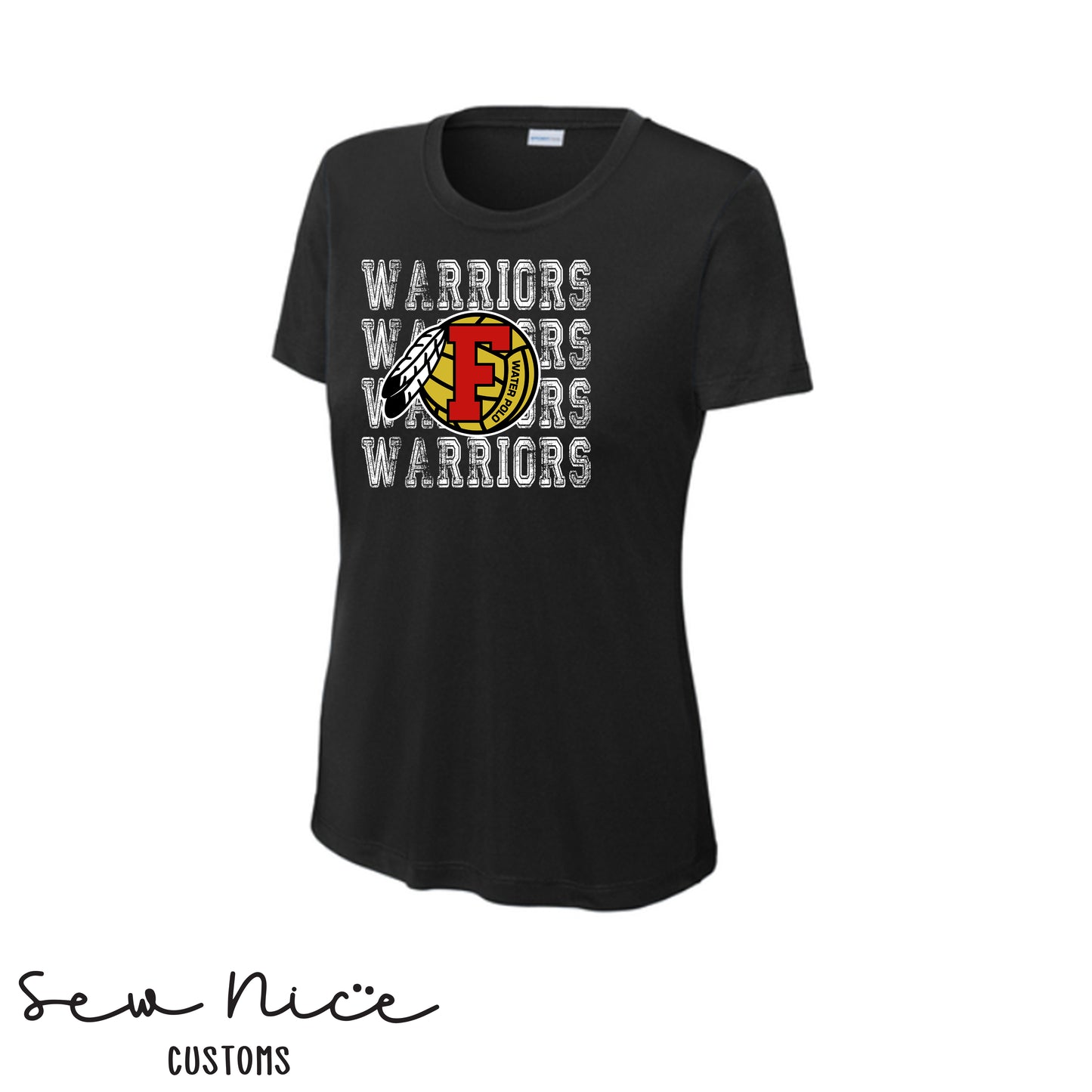 Warriors Stacked FHS Water Polo- Ladies Dri Fit Shirt