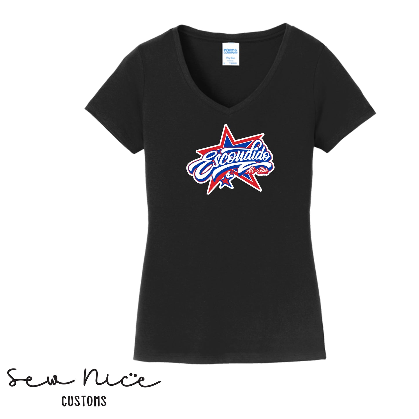 Escondido Star Logo- Ladies V-Neck