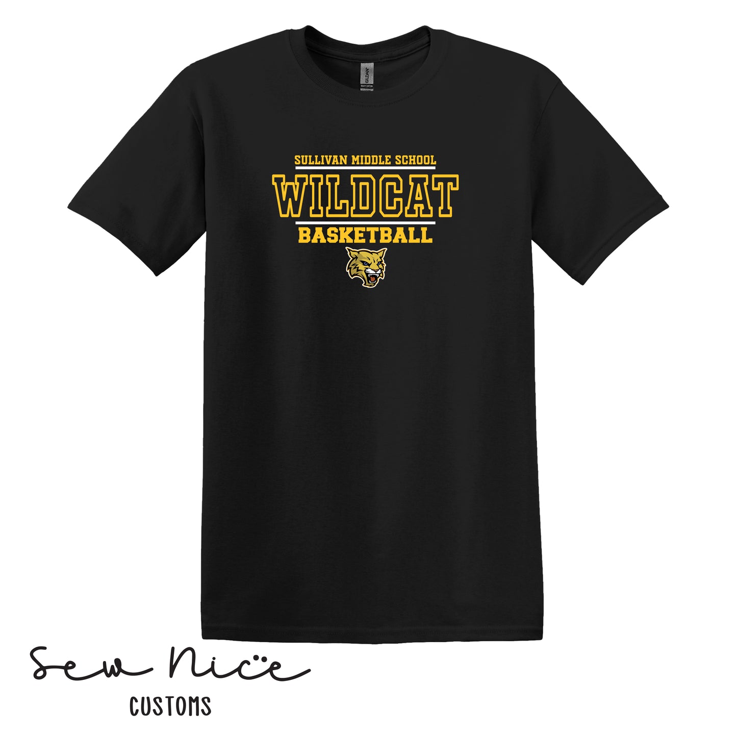 YOUTH Wildcat Basketball Mascot Logo- Shirt