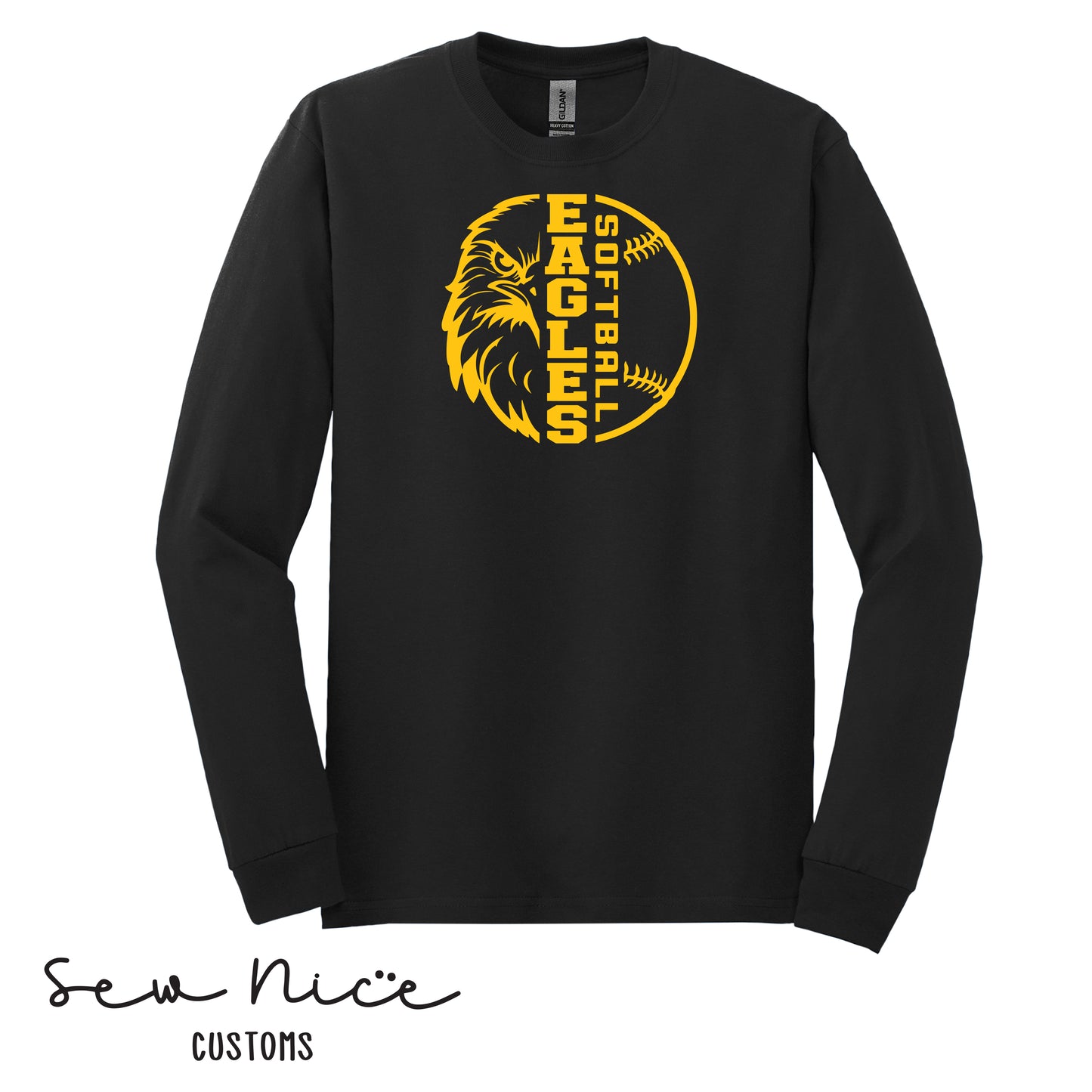 YOUTH Eagles Face Softball- Long Sleeve Shirt