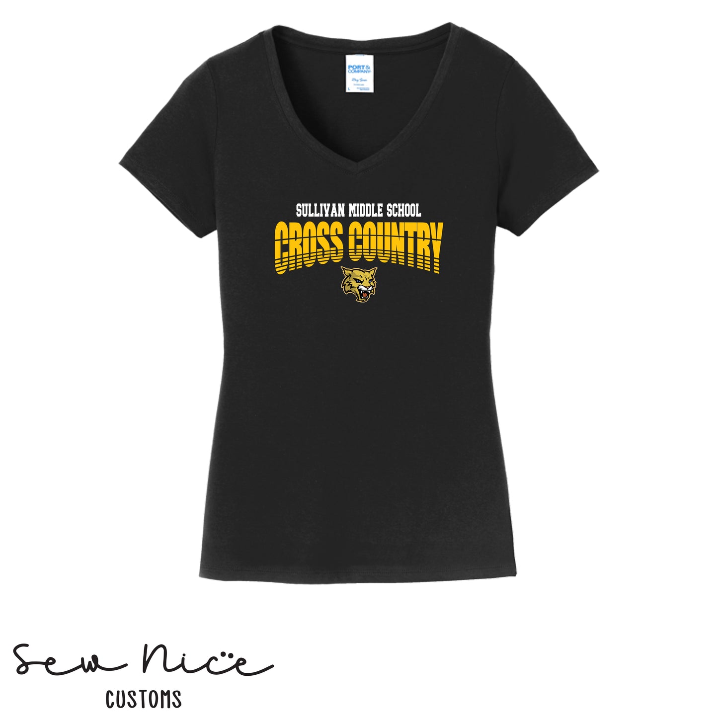 Sullivan Cross Country Mascot- Ladies V-Neck Shirt