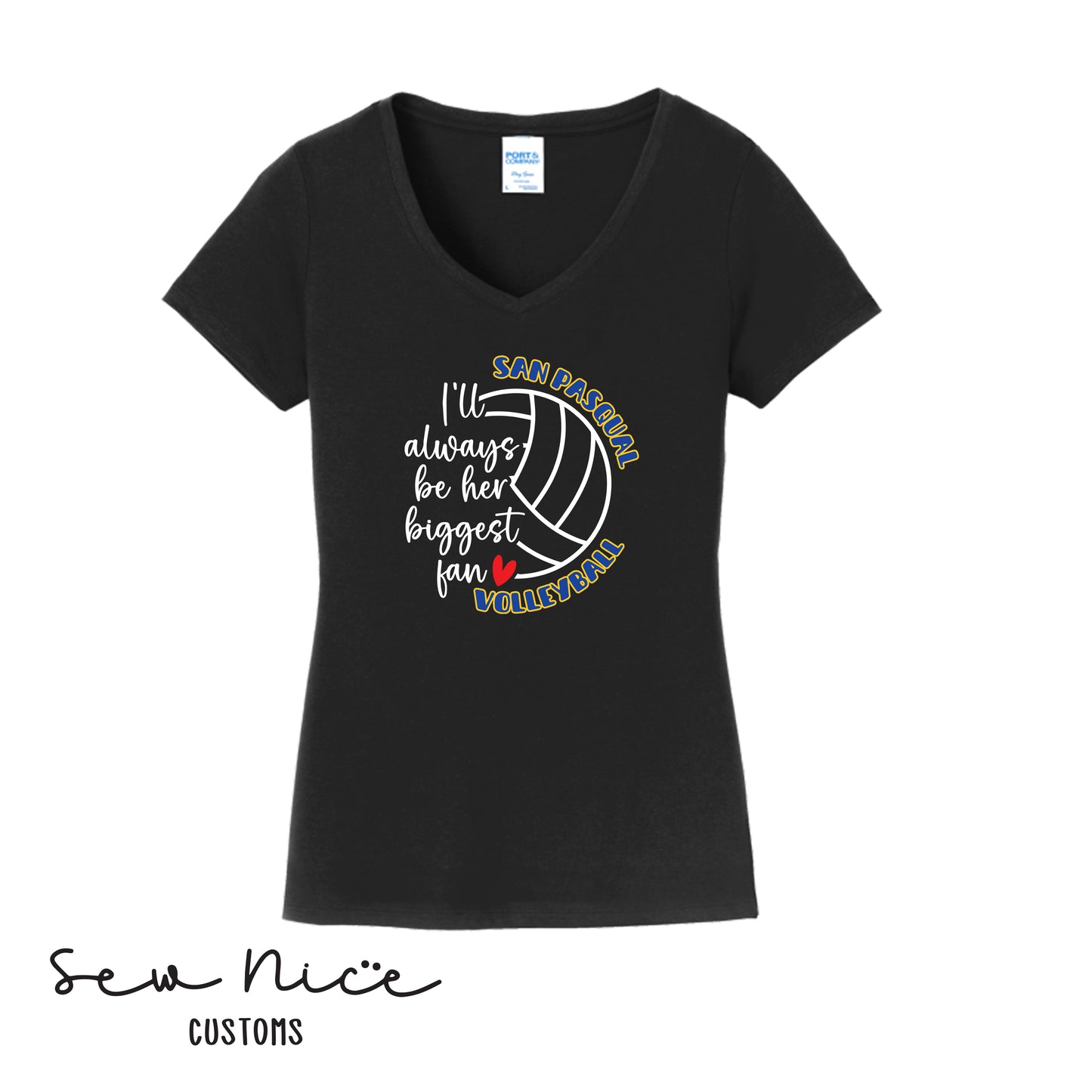 SP Volleyball Biggest Fan Ladies V-Neck Shirt