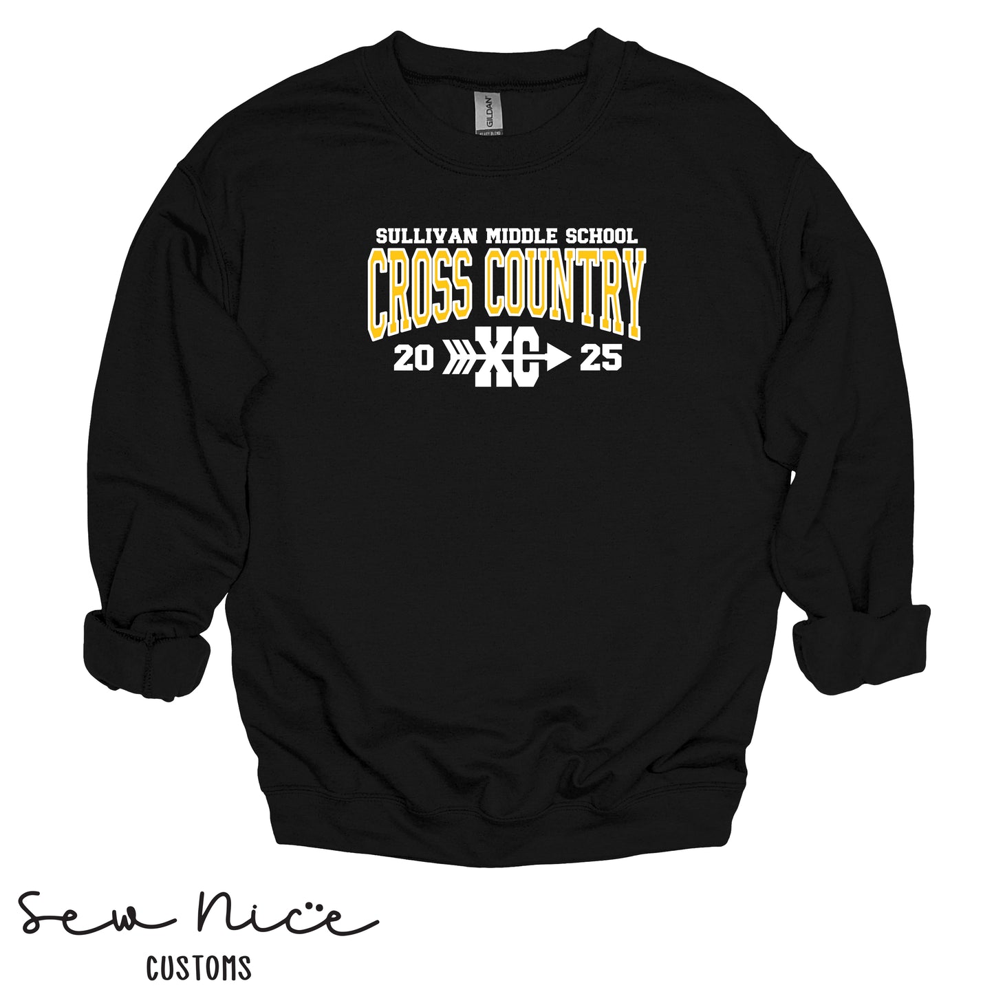 Sullivan Middle School Cross Country XC- Unisex Adult/Youth Crewneck Sweatshirt