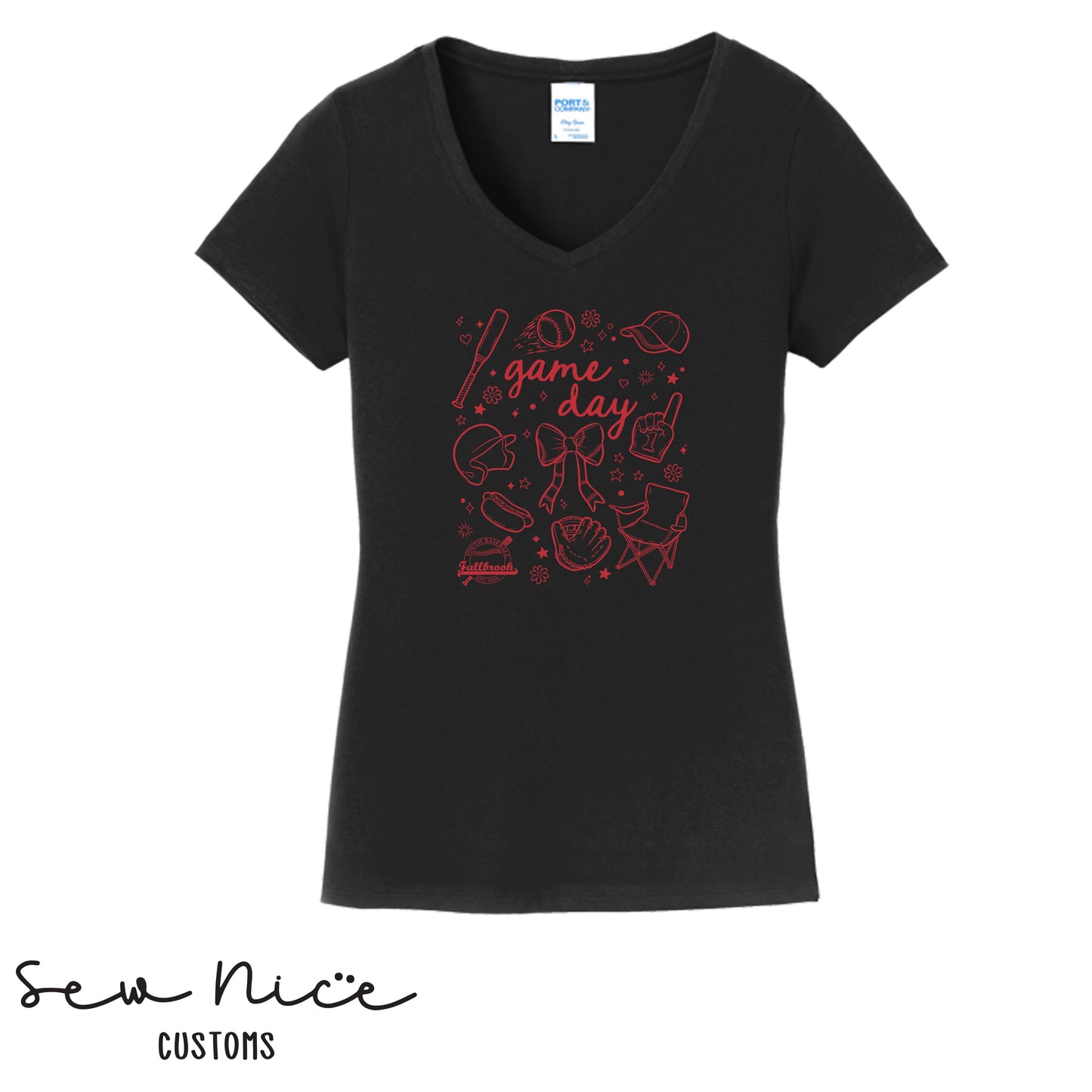 FYB Doodle Game Day- Ladies V-Neck