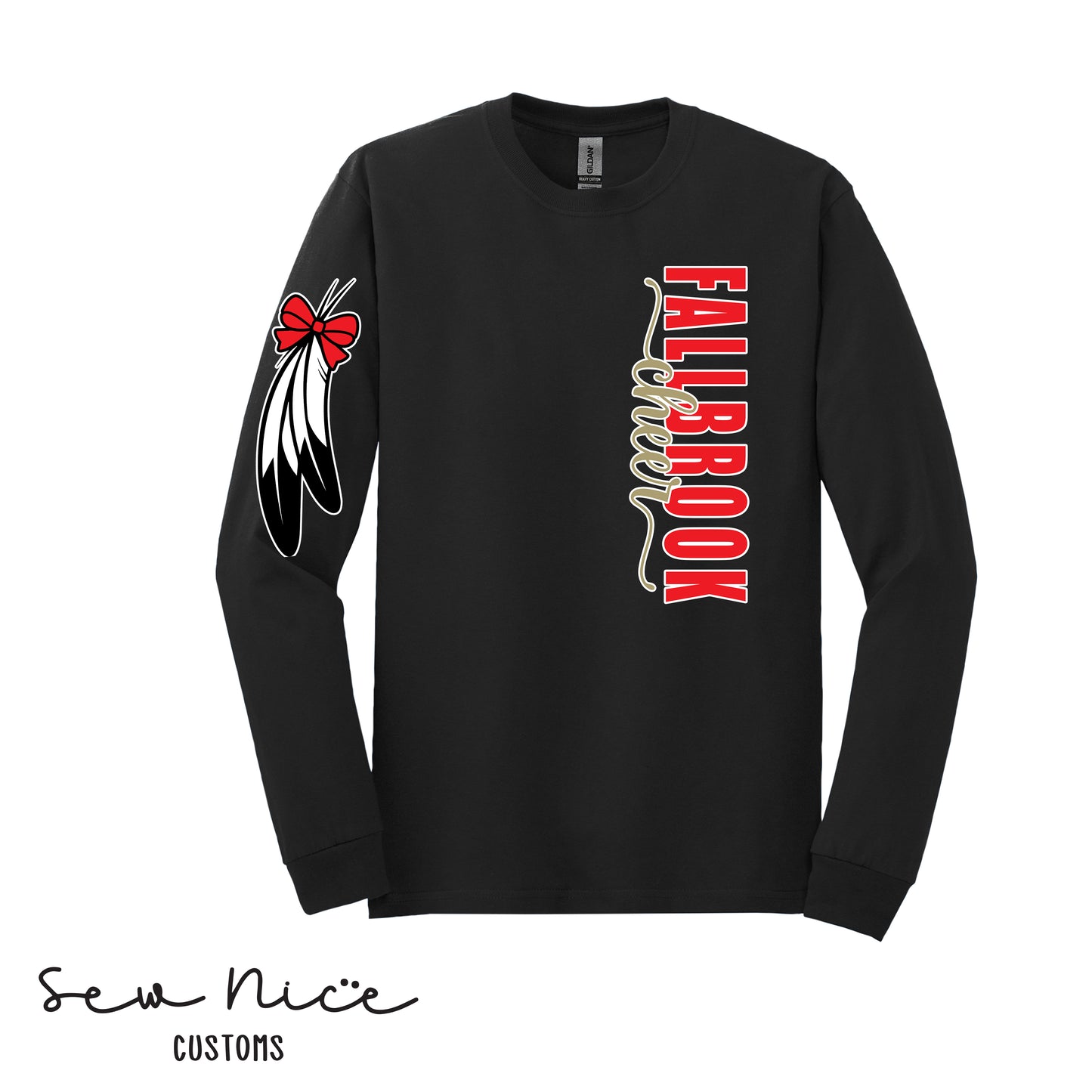 Fallbrook Cheer- Side Design- Unisex Youth/Adult Long Sleeve Shirt- FPW CHEER