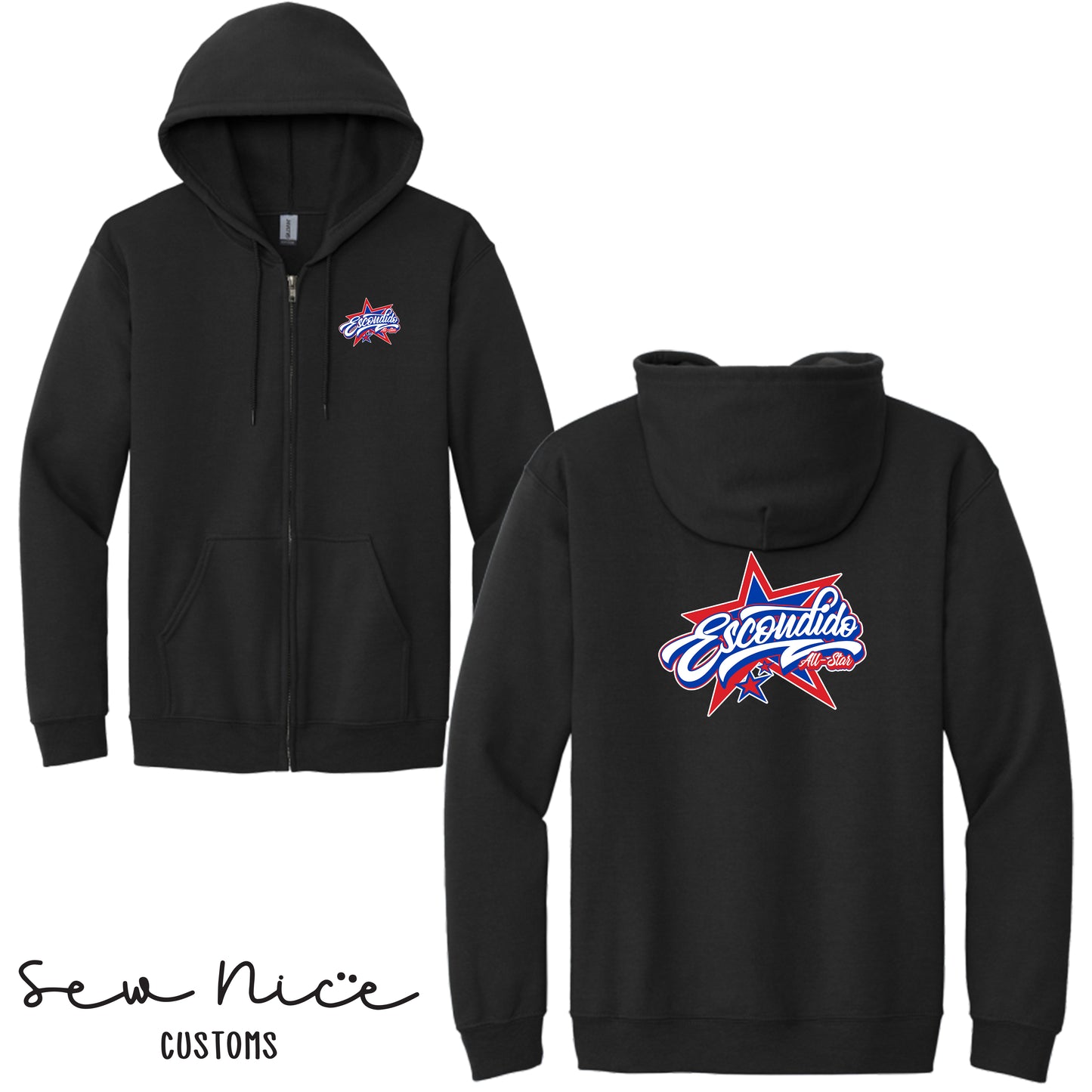 Escondido Star Logo- Unisex Full Zip Hoodie