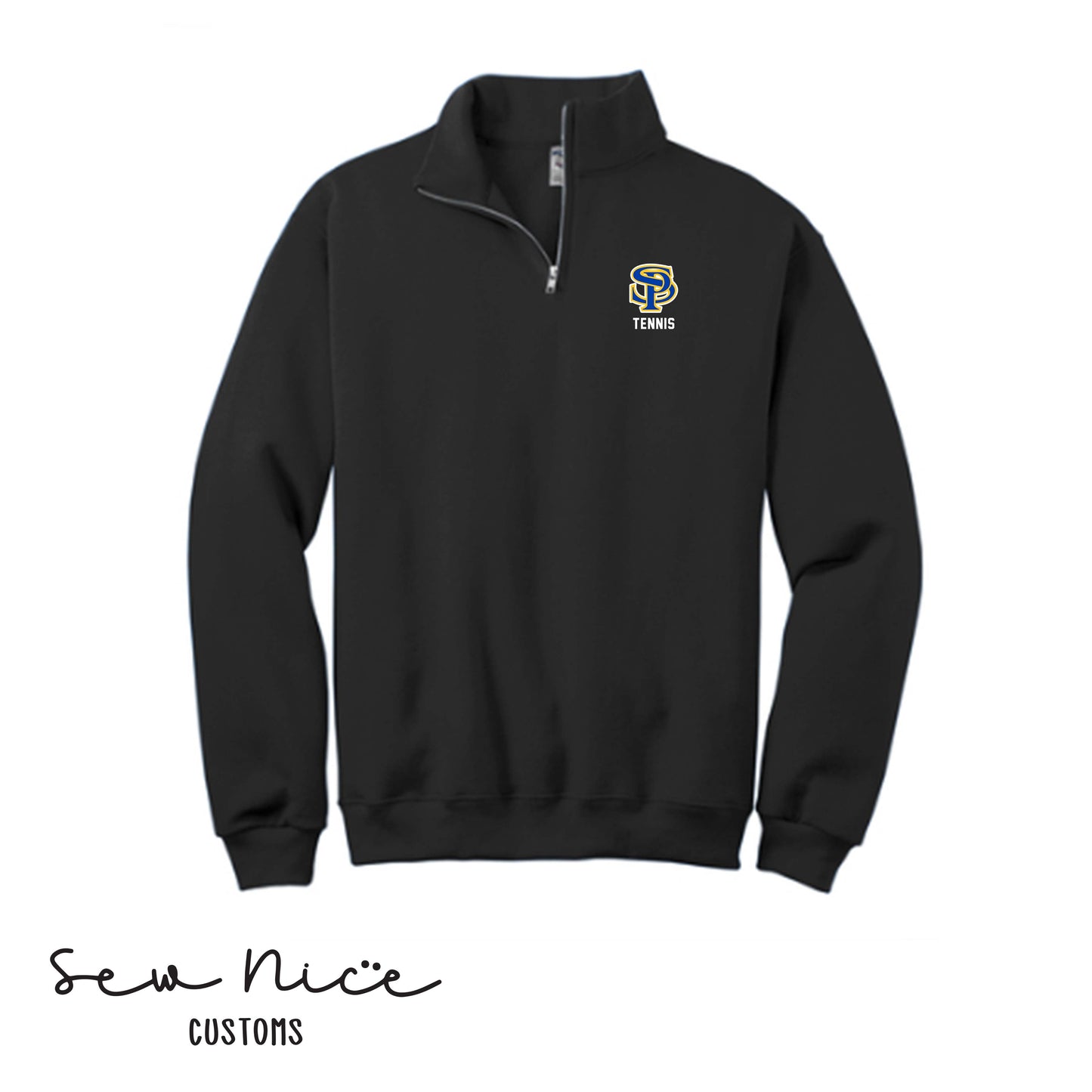 EMBROIDERED SP Tennis- Unisex Adult 1/4 Zip Sweatshirt