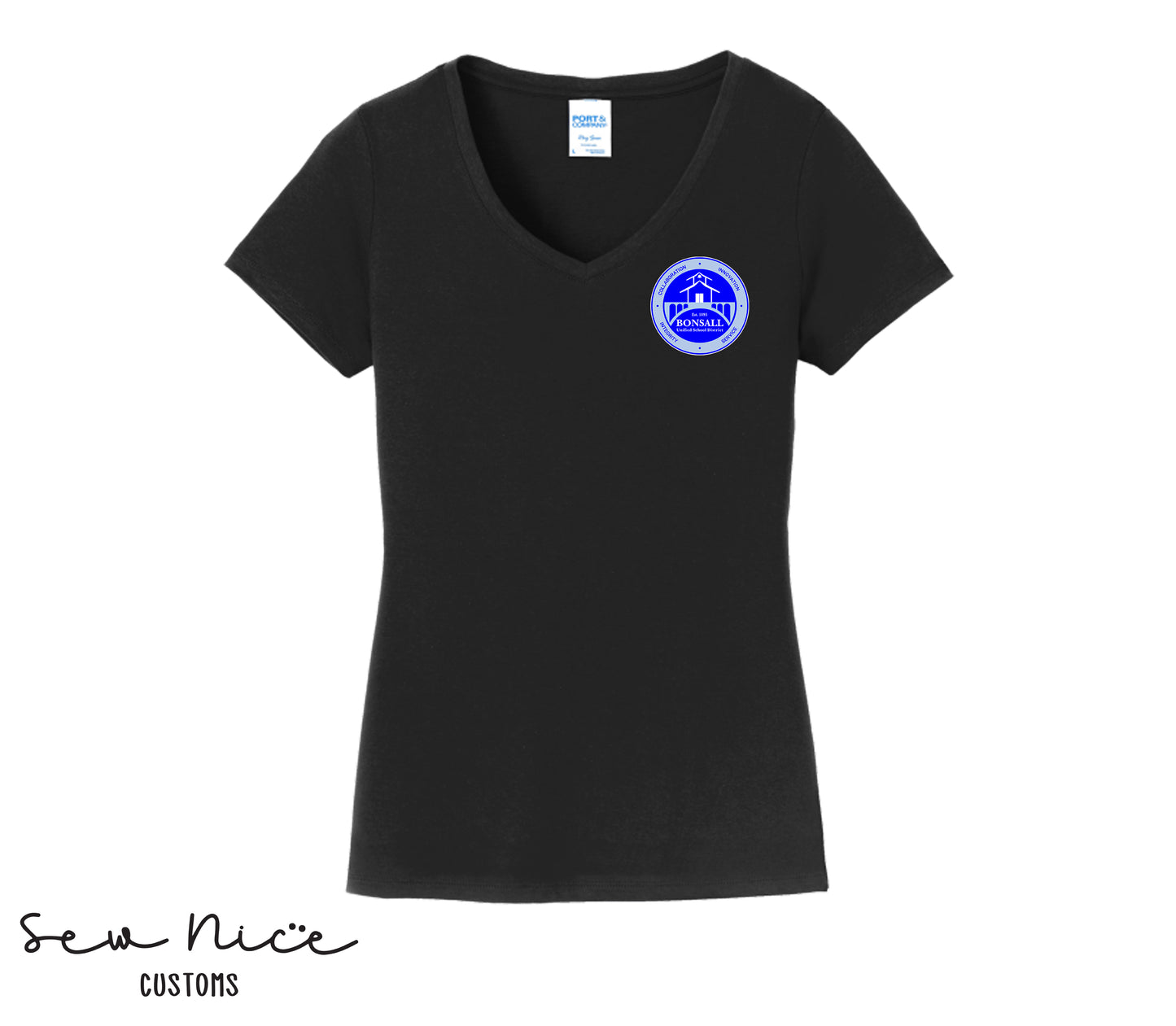 Bonsall District Logo -LADIES V-Neck Shirt