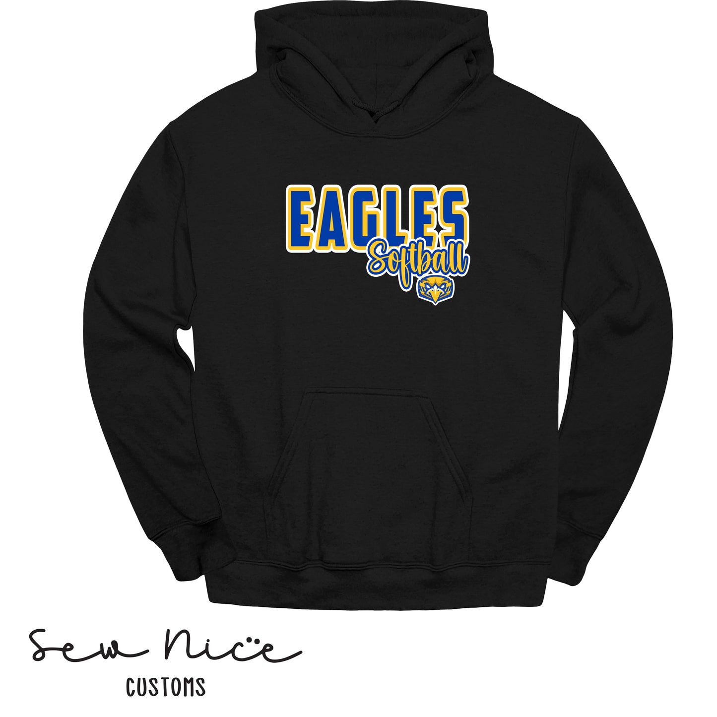 YOUTH Eagles Softball Script- Hoodie