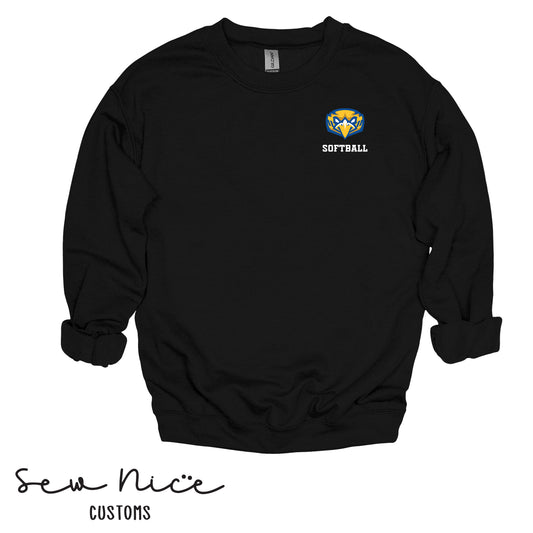 Embroidered Eagle Logo- Softball - Crewneck Sweatshirt