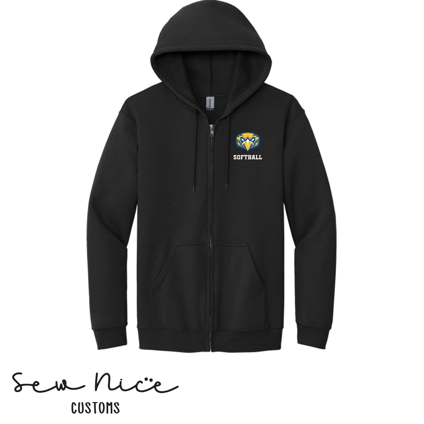Embroidered Eagles Logo- Softball  - Full Zip