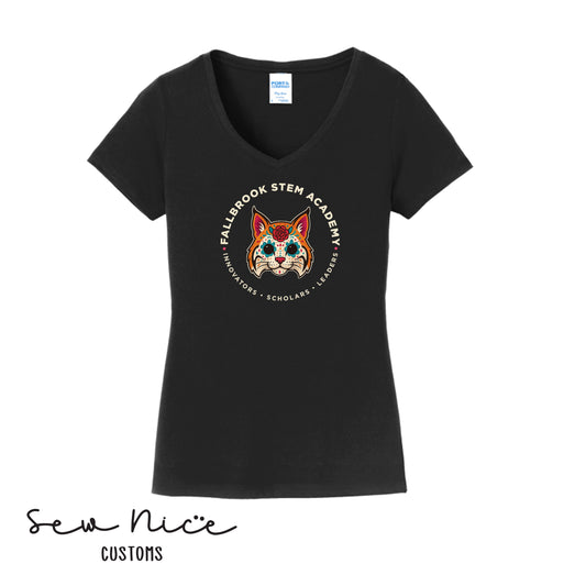 STEM- Day of the Dead- Ladies V-Neck Shirt
