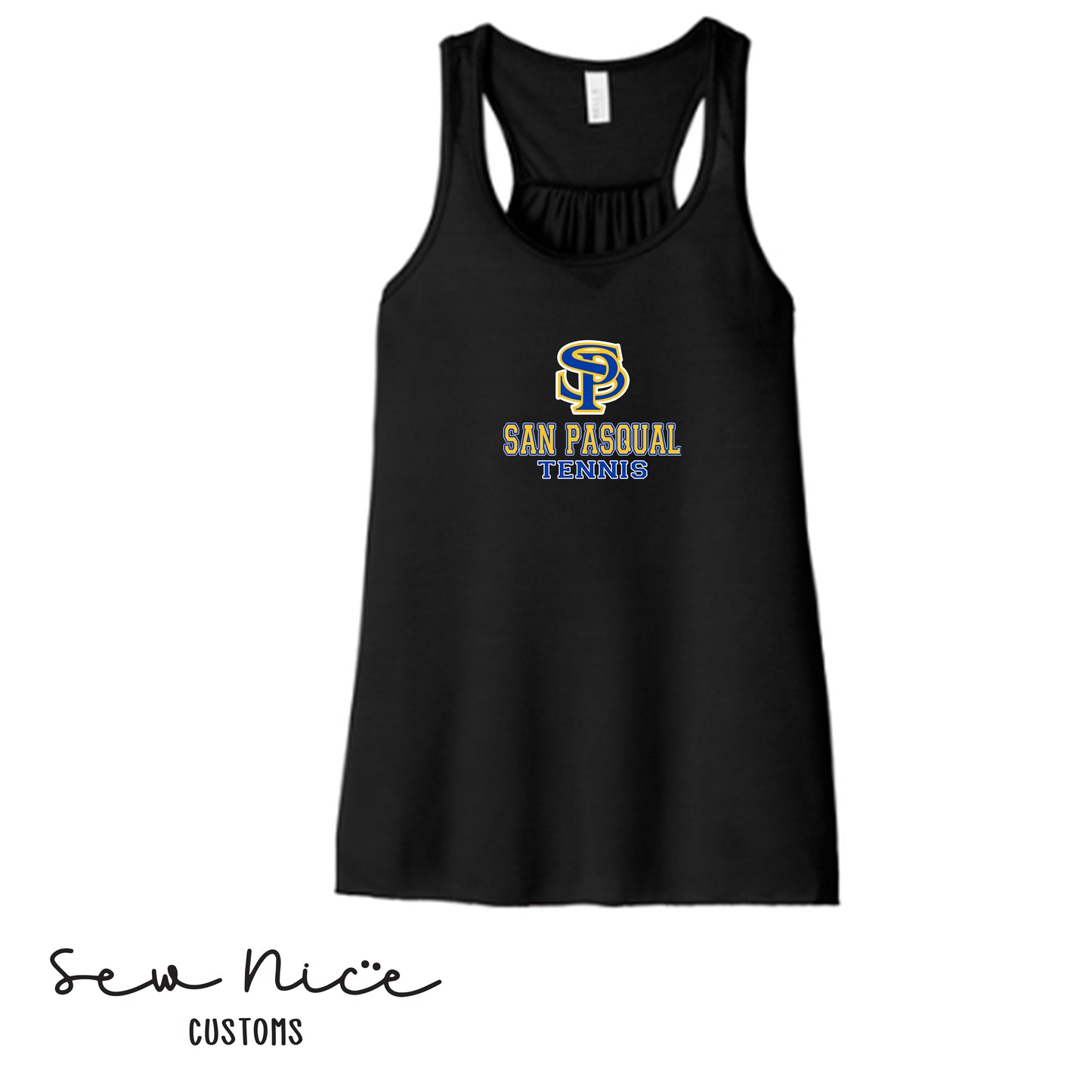 SP San Pasqual Tennis- Ladies Bella Canvas Flowy Tank Top