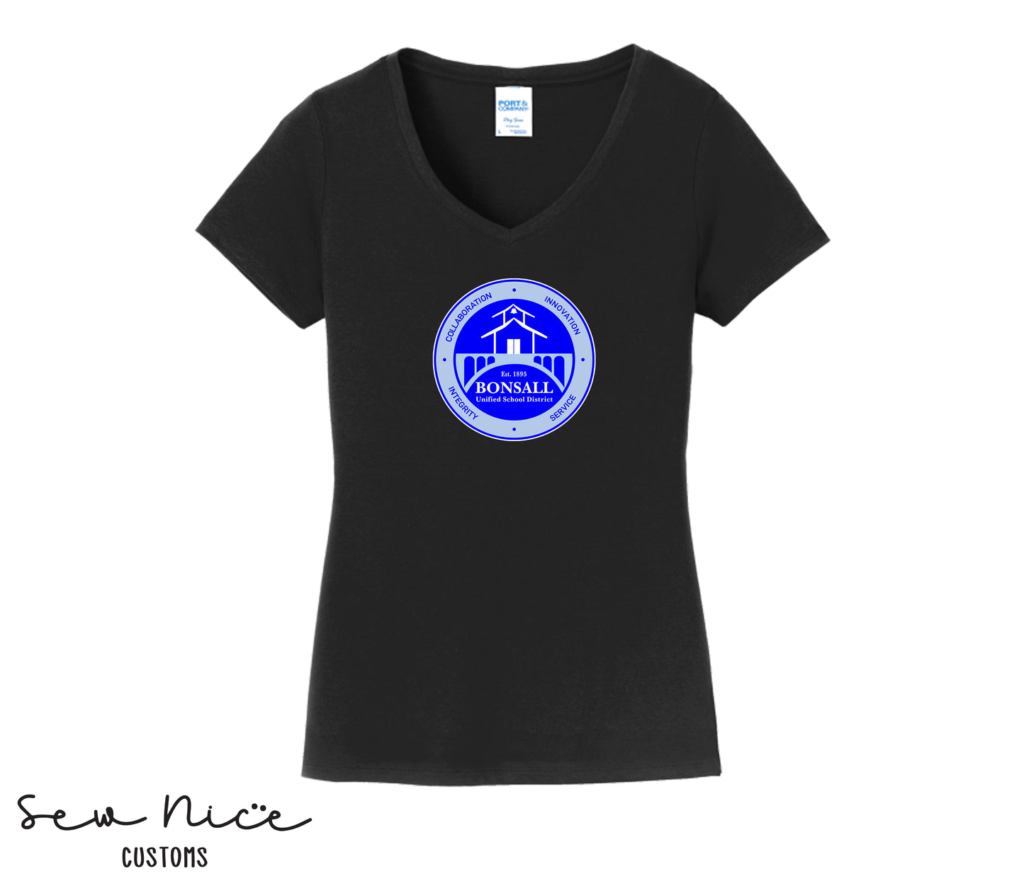 Bonsall District Logo -LADIES V-Neck Shirt