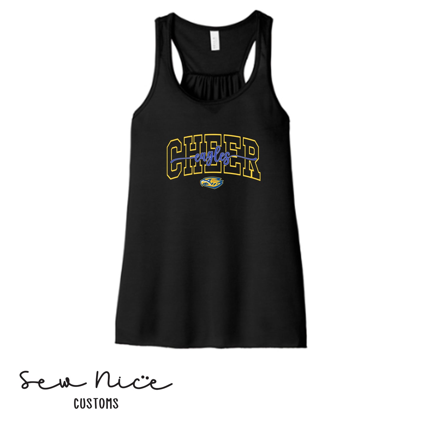 CHEER Eagles Script- Ladies Bella Canvas Flowy Tank Top