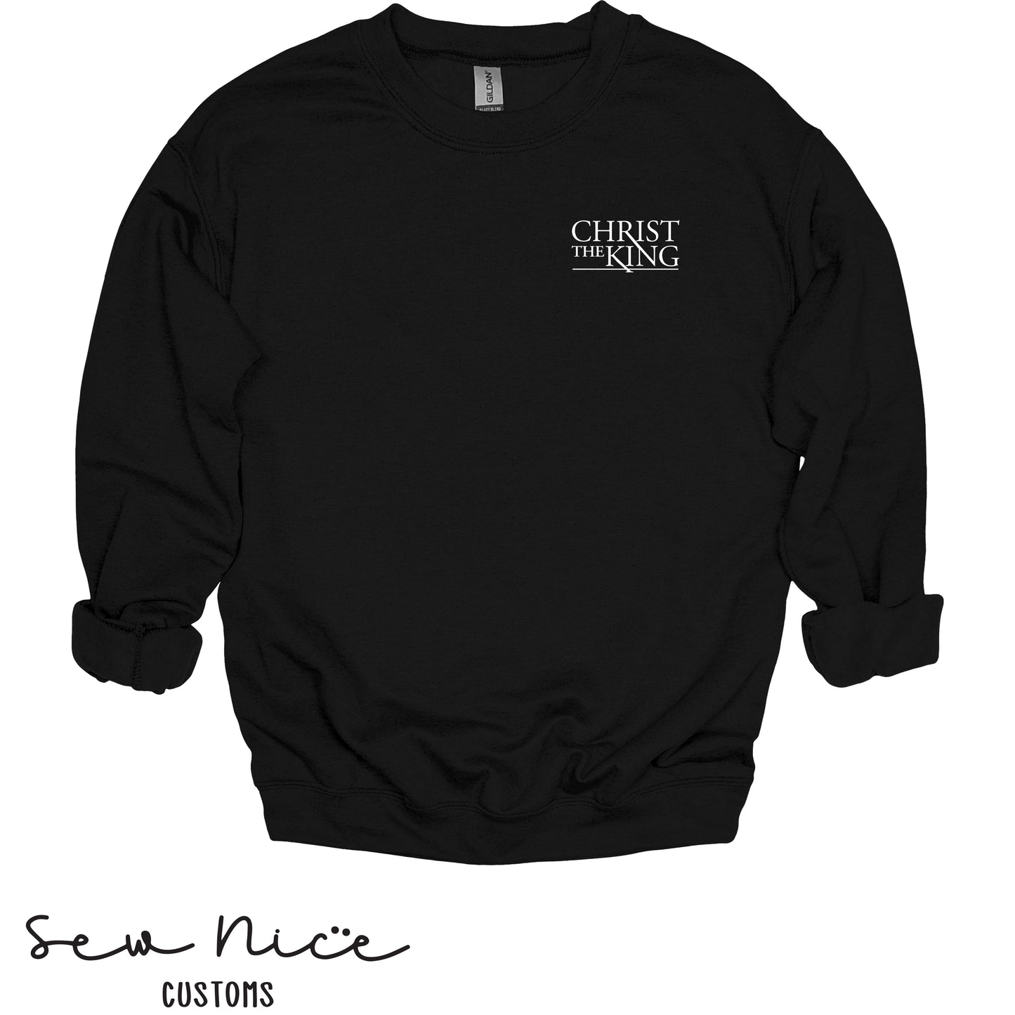 Embroidered Christ The King Logo-Crewneck Sweatshirt