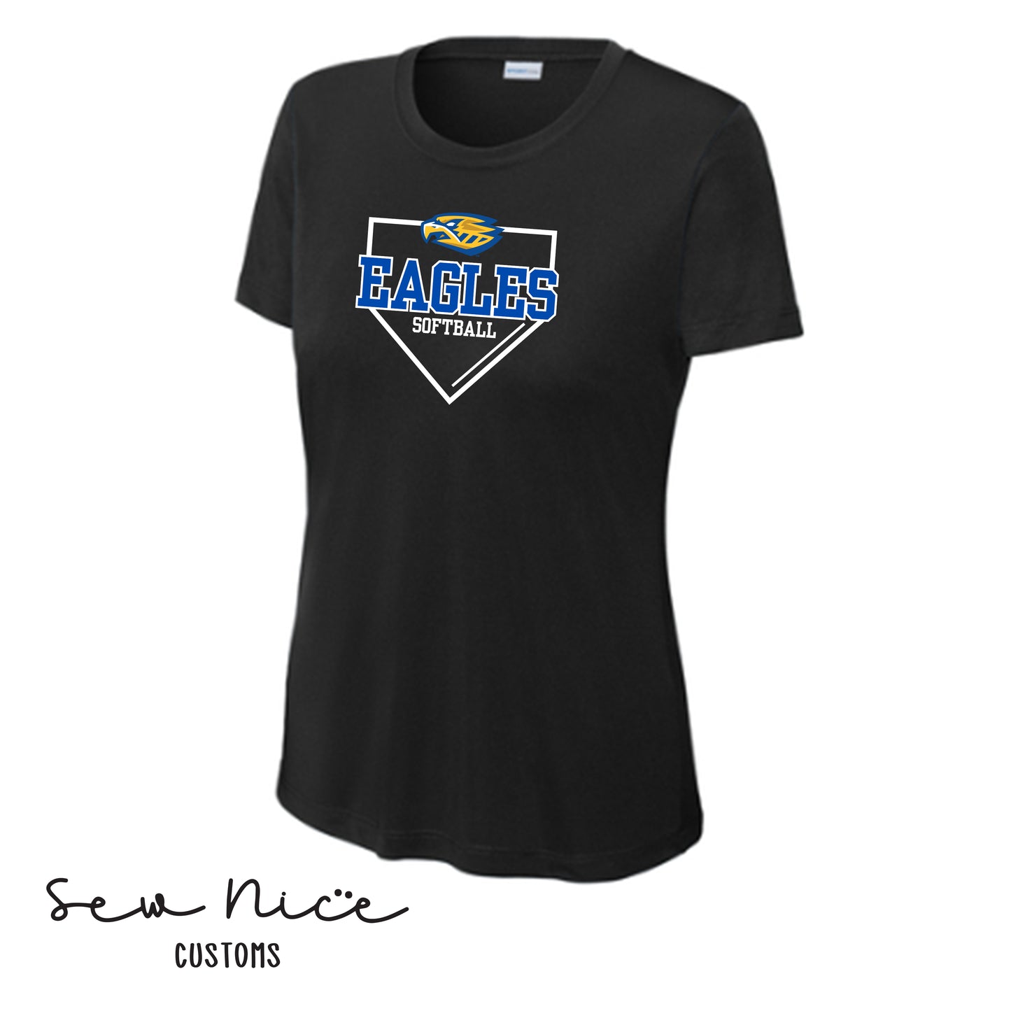 Eagle Softball Plate- LADIES Dri Fit Shirt