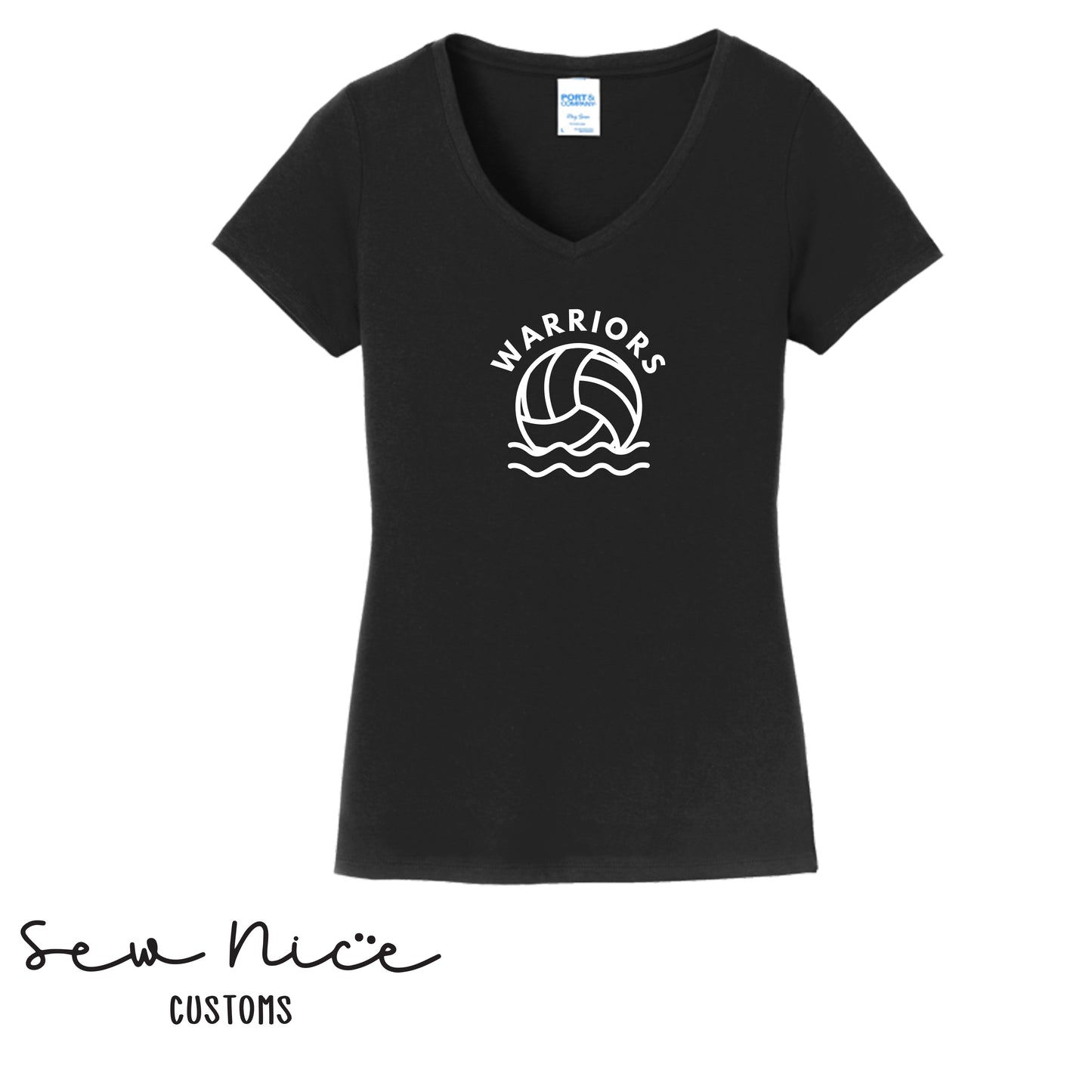 WARRIORS FHS Water Polo- Ladies V-Neck Shirt