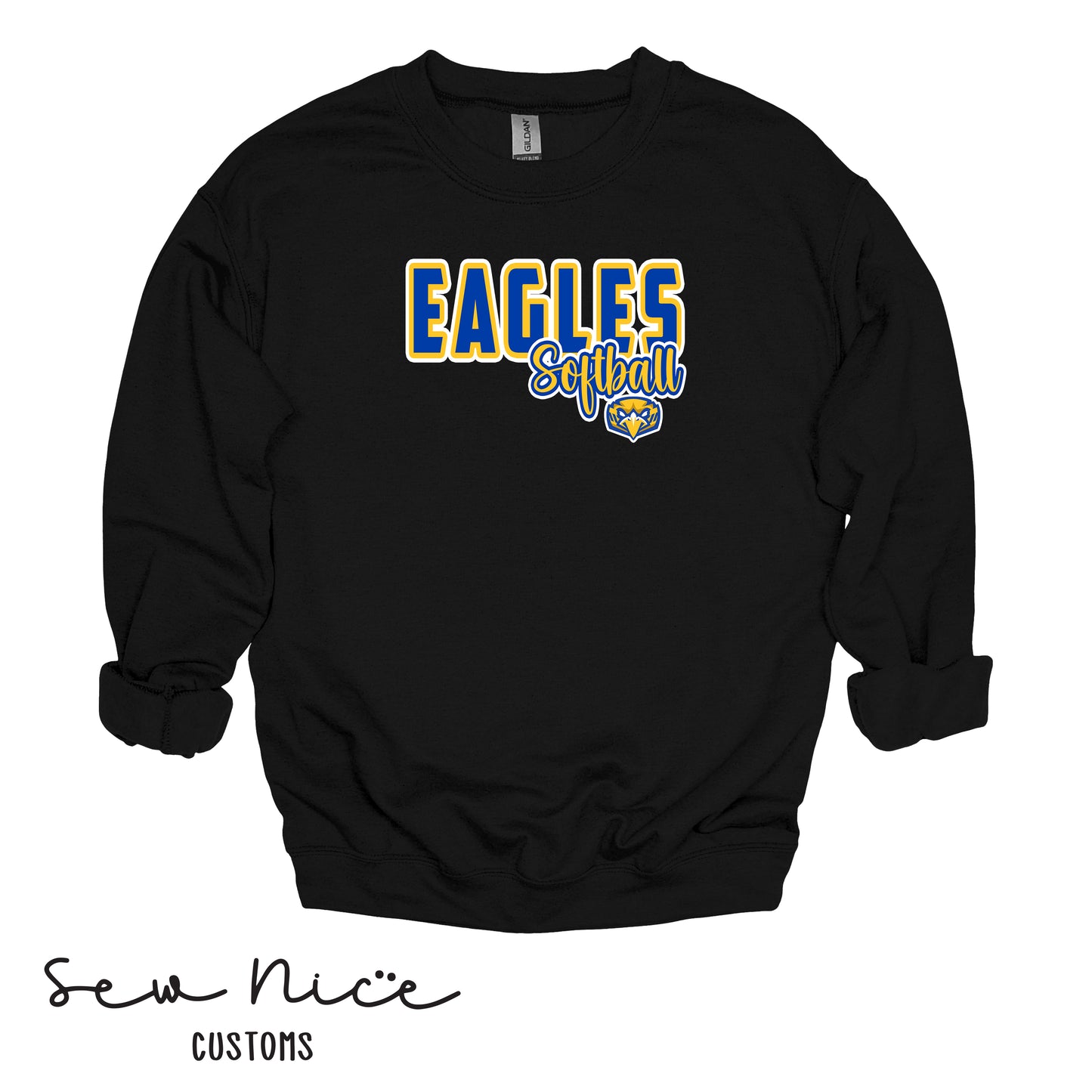 YOUTH Eagles Softball Script- Crewneck Sweatshirt