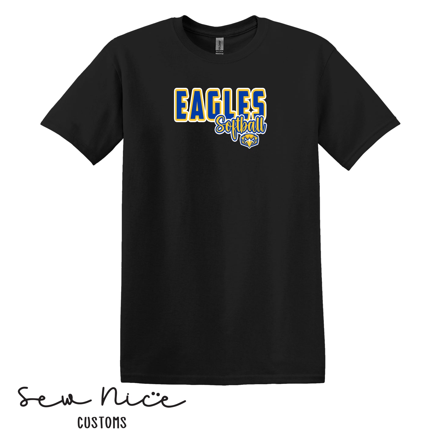 YOUTH-Eagles Softball Script Shirt