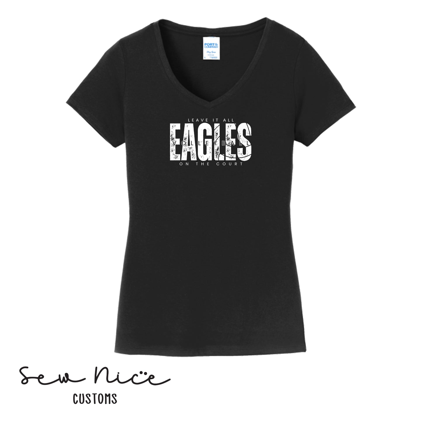 SP Eagles Volleyball-Leave It All On The Court-Ladies V-Neck Shirt