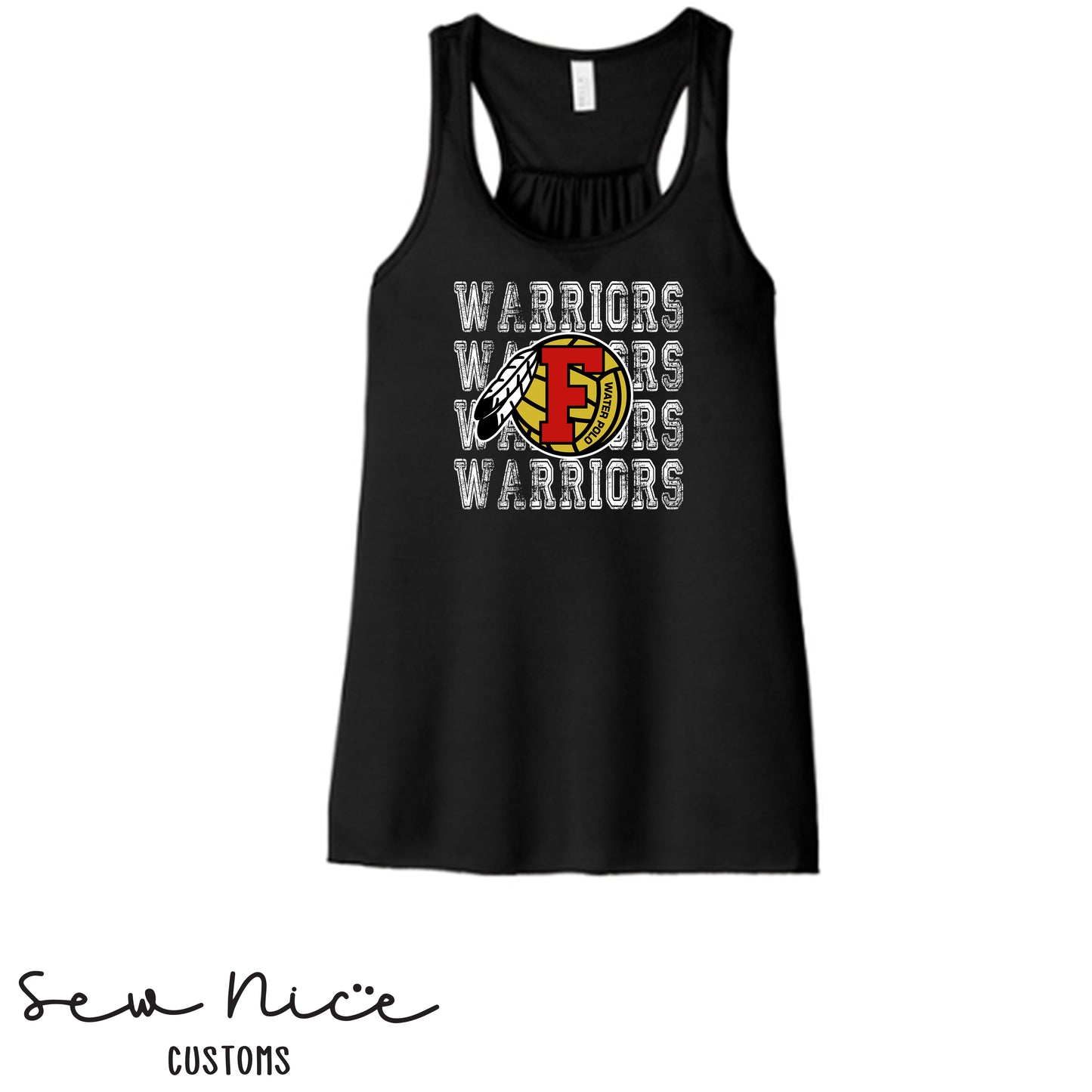 Warriors Stacked FHS Water Polo- Ladies Bella Canvas Flowy Tank Top