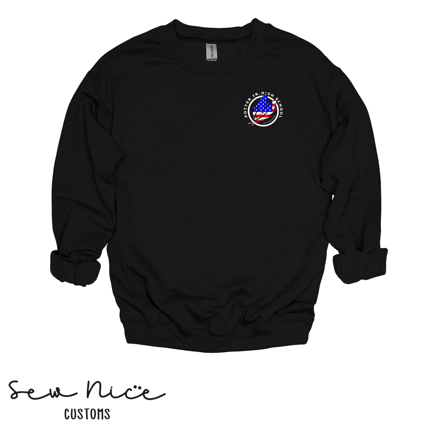 American Flag Potter Design- Unisex Adult/Youth Crewneck Sweatshirt