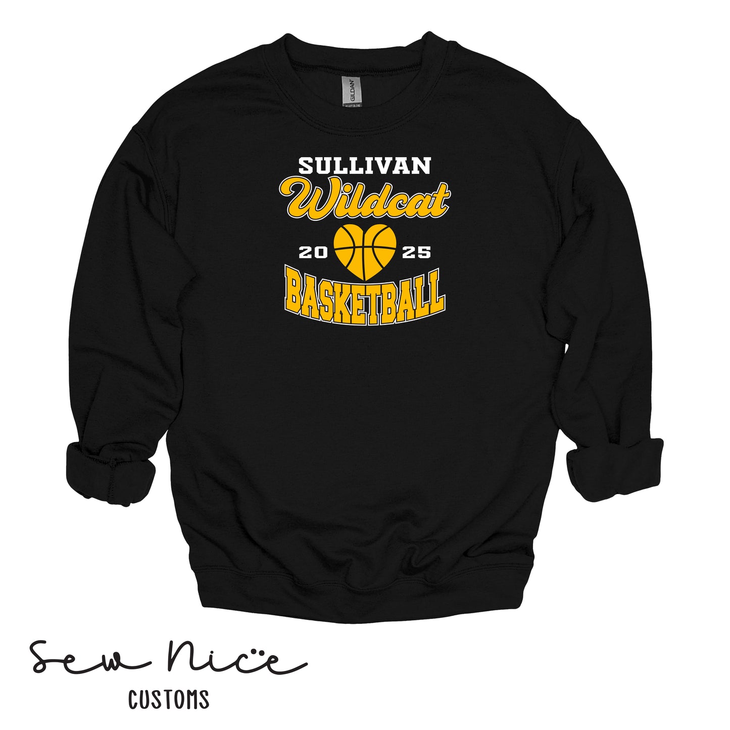 YOUTH Wildcat Heart Basketball Crewneck Sweatshirt