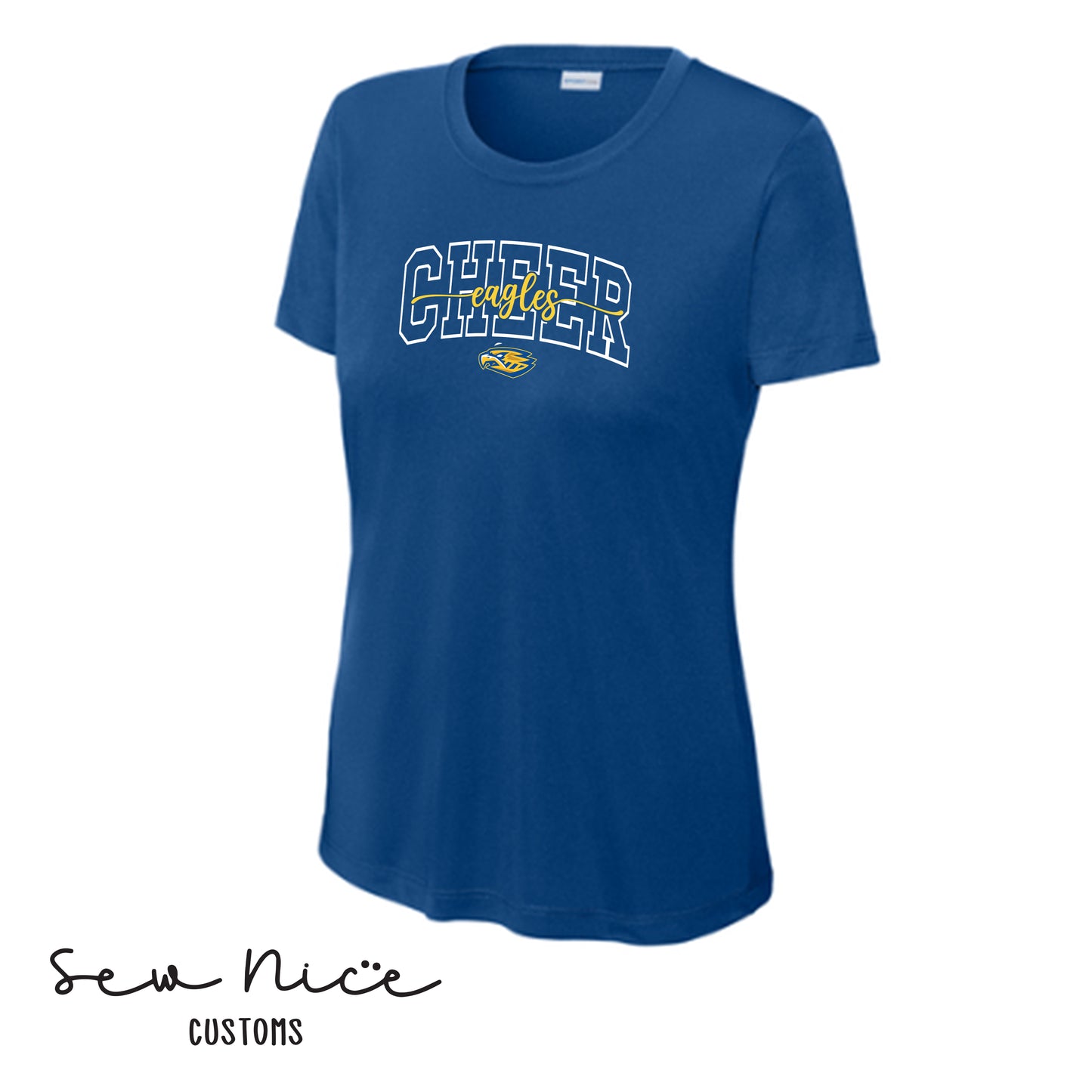 CHEER Eagles Script- Ladies Dri Fit Shirt