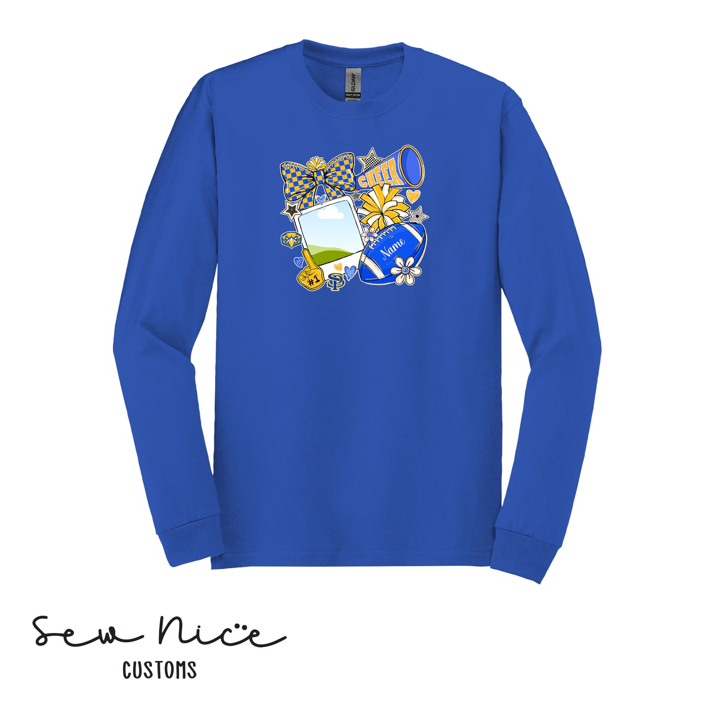 Custom SP Cheer Pic- Unisex Adult/Youth Long Sleeve Shirt