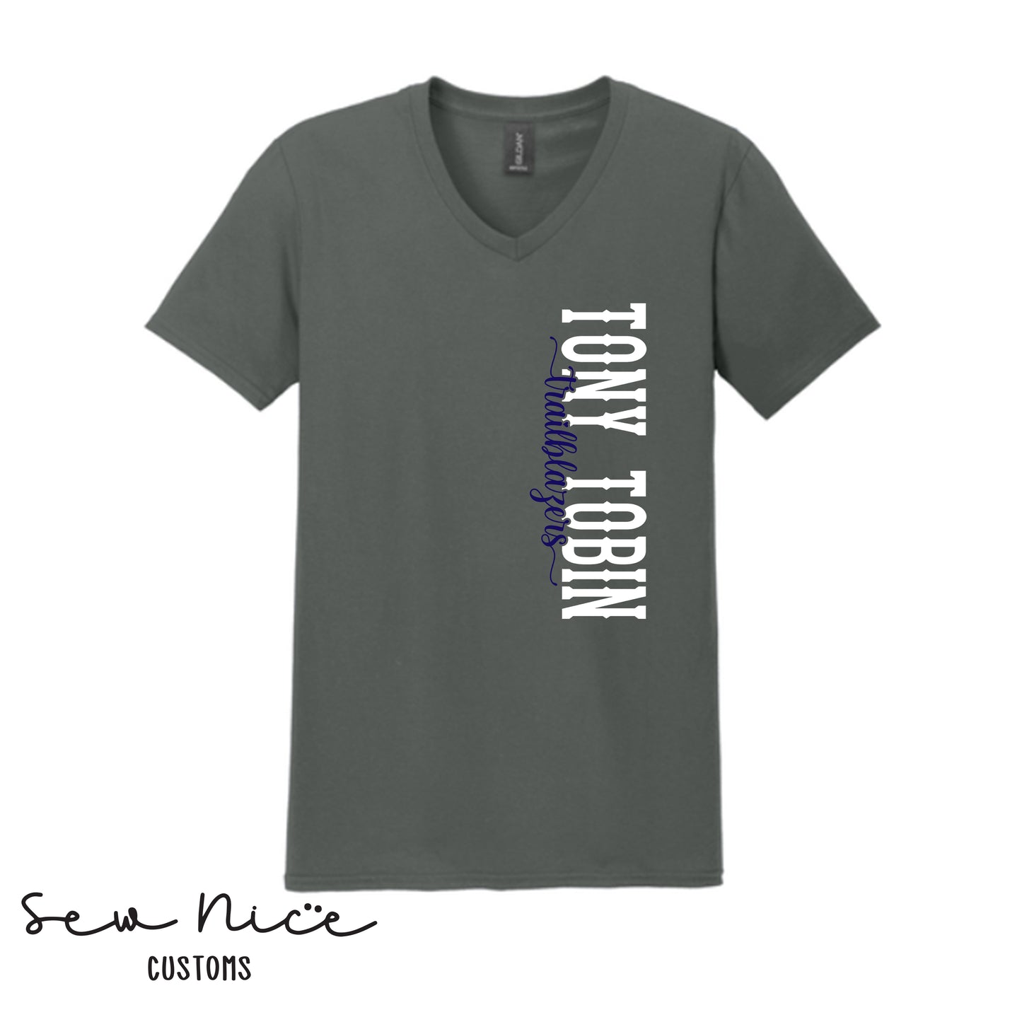 Tony Tobin Side Design- Unisex Adult V-Neck Shirt