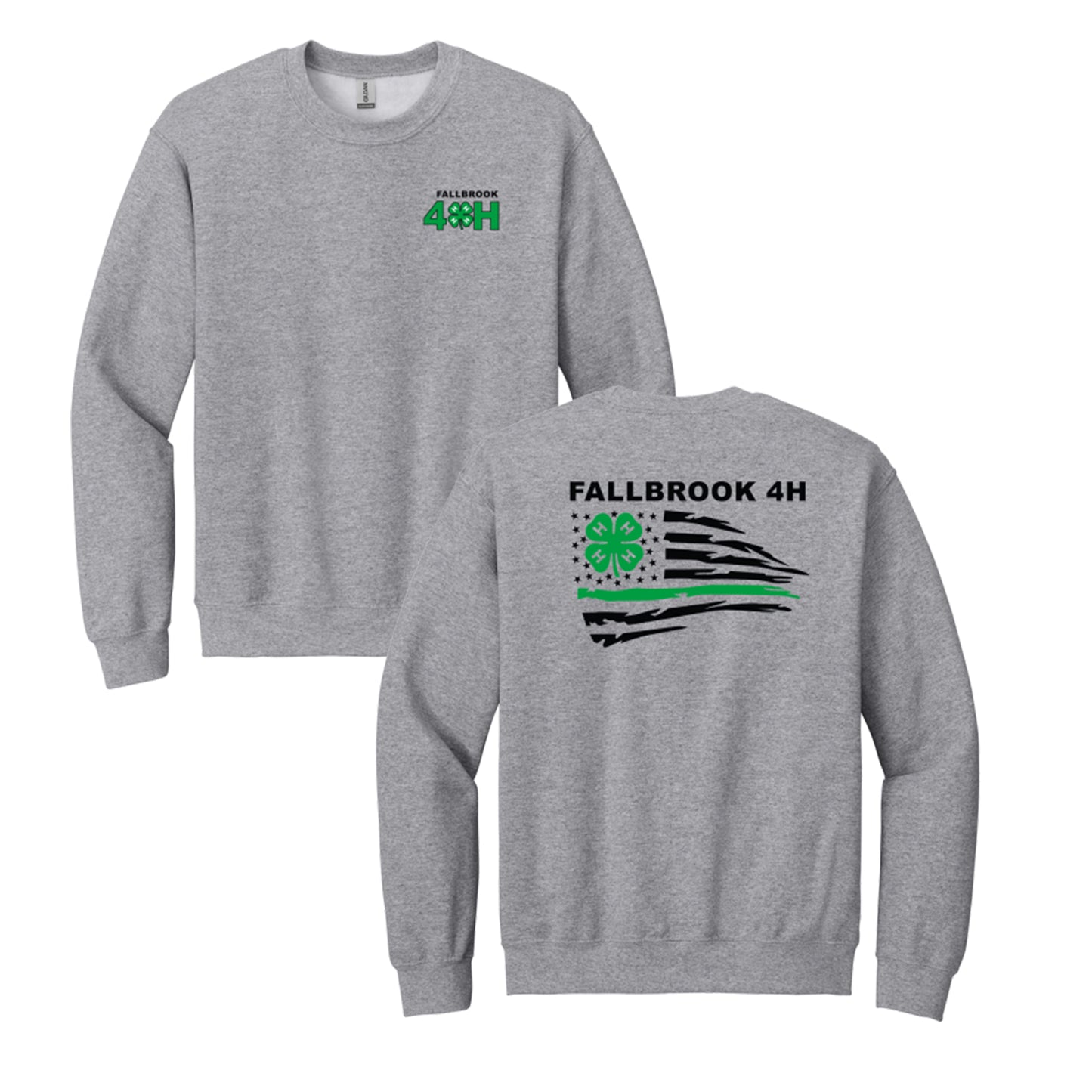 Fallbrook 4-H - YOUTH Unisex Crewneck- Left Chest/Back Design