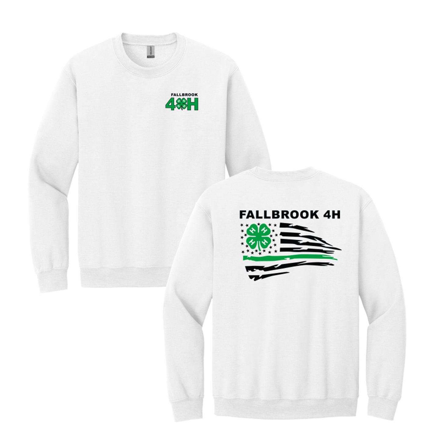 Fallbrook 4-H - YOUTH Unisex Crewneck- Left Chest/Back Design