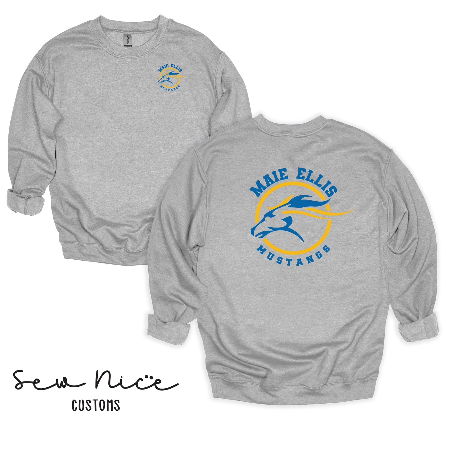 ADULT- Maie Ellis Left Chest/Back Logo Crewneck Sweatshirt