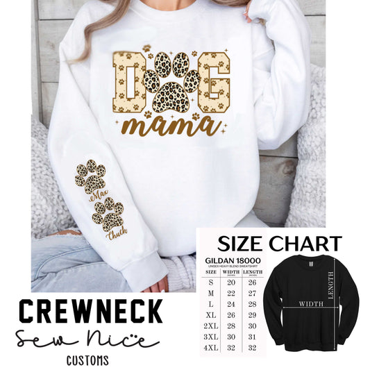 Dog Mom with Custom Sleeve- Unisex Crewneck Sweatshirt
