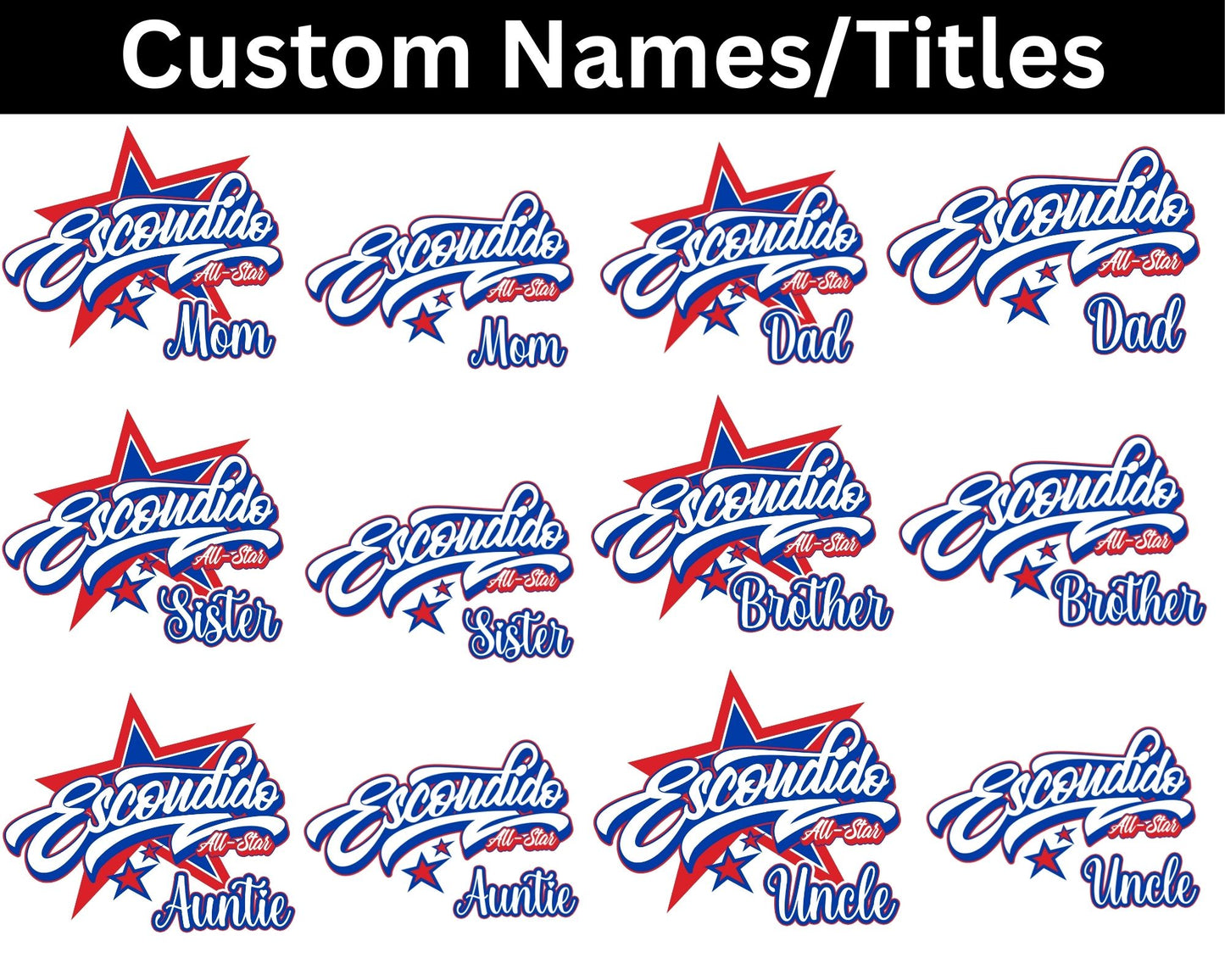 CUSTOM Name/Title Escondido Logo Design- Unisex Dri Fit Shirt