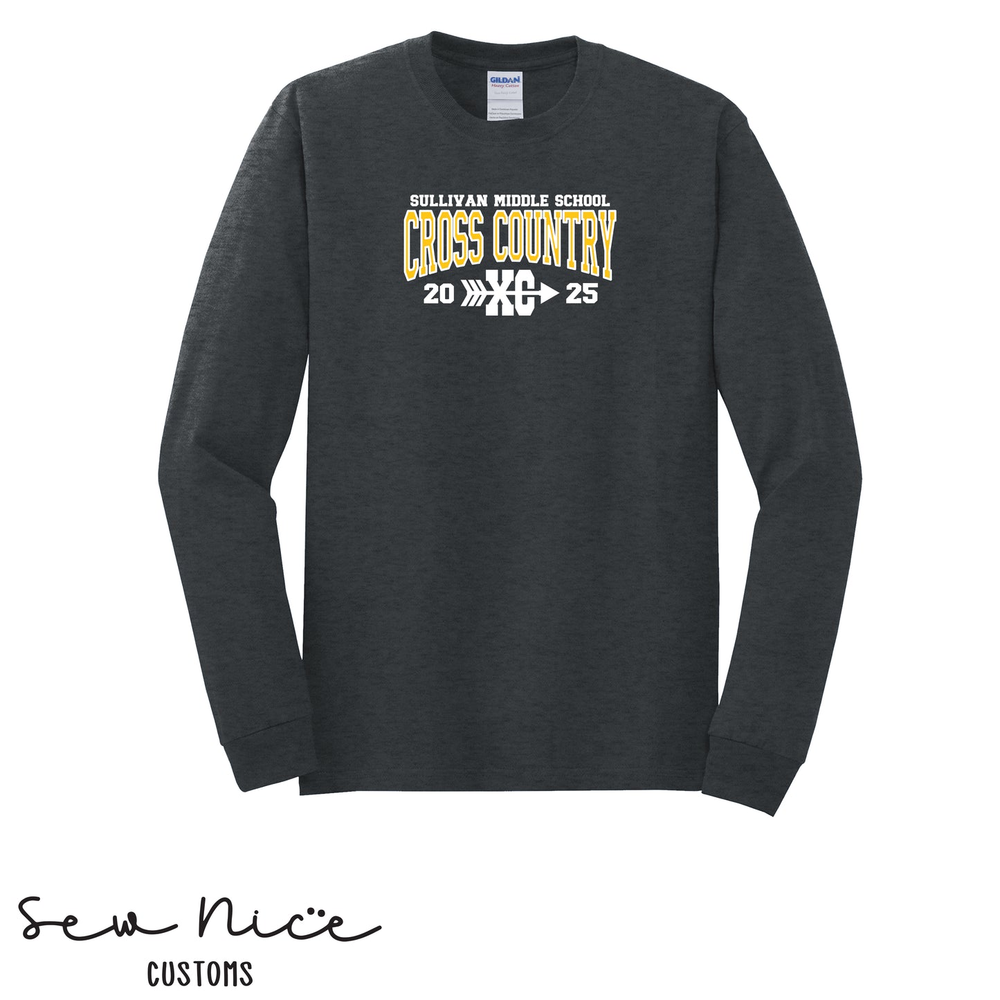 Sullivan Middle School Cross Country XC- Unisex Adult/Youth Long Sleeve Shirt