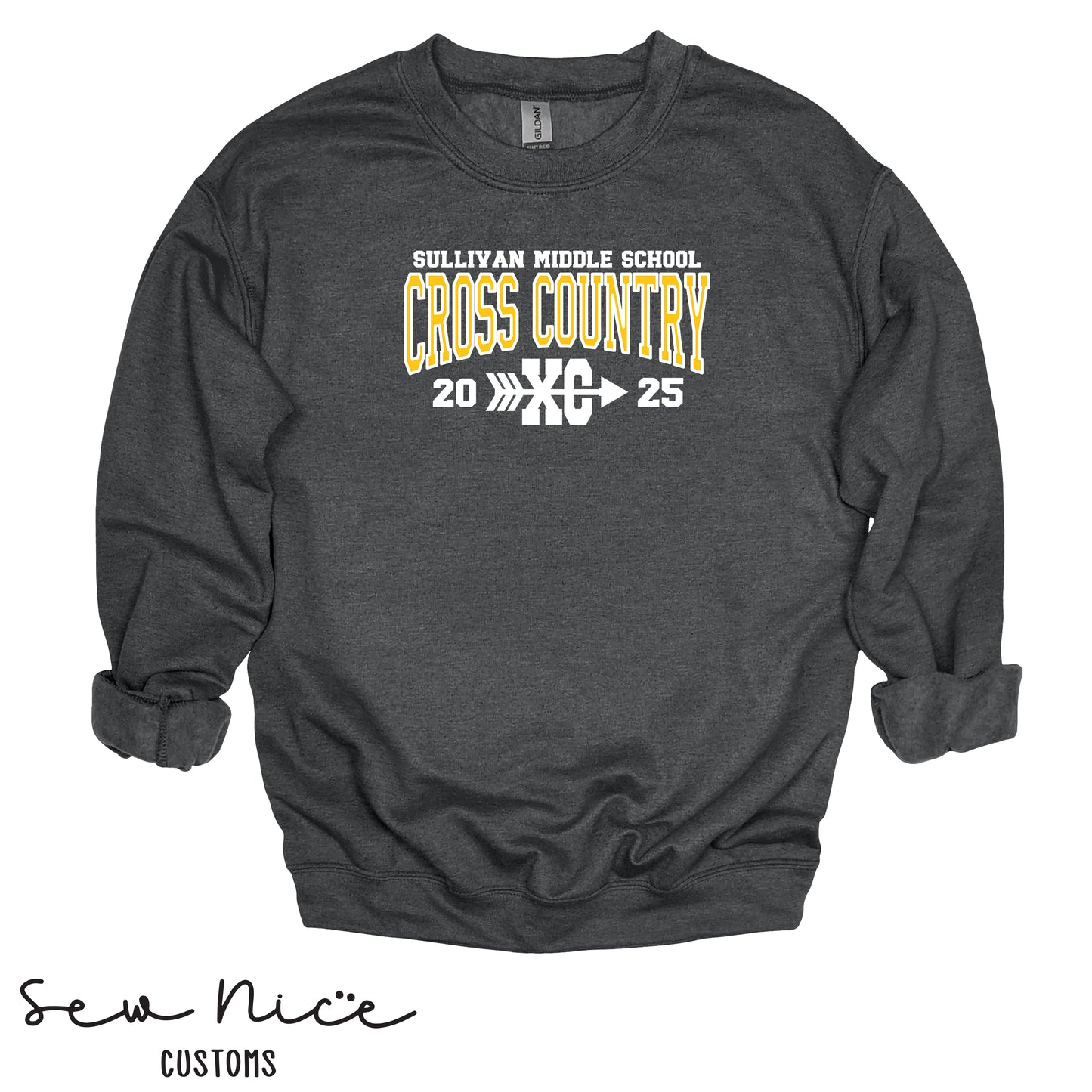 Sullivan Middle School Cross Country XC- Unisex Adult/Youth Crewneck Sweatshirt