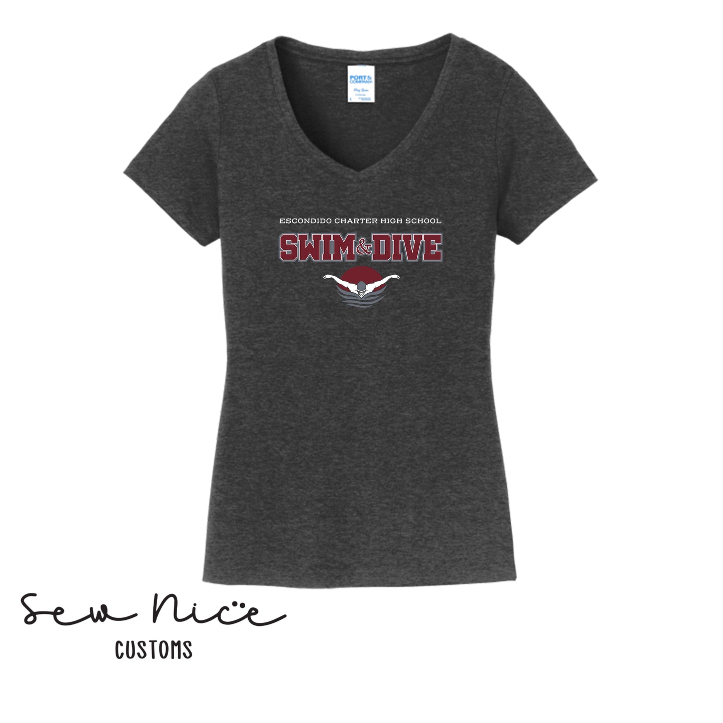 ECHS Swim & Dive-Ladies V-Neck