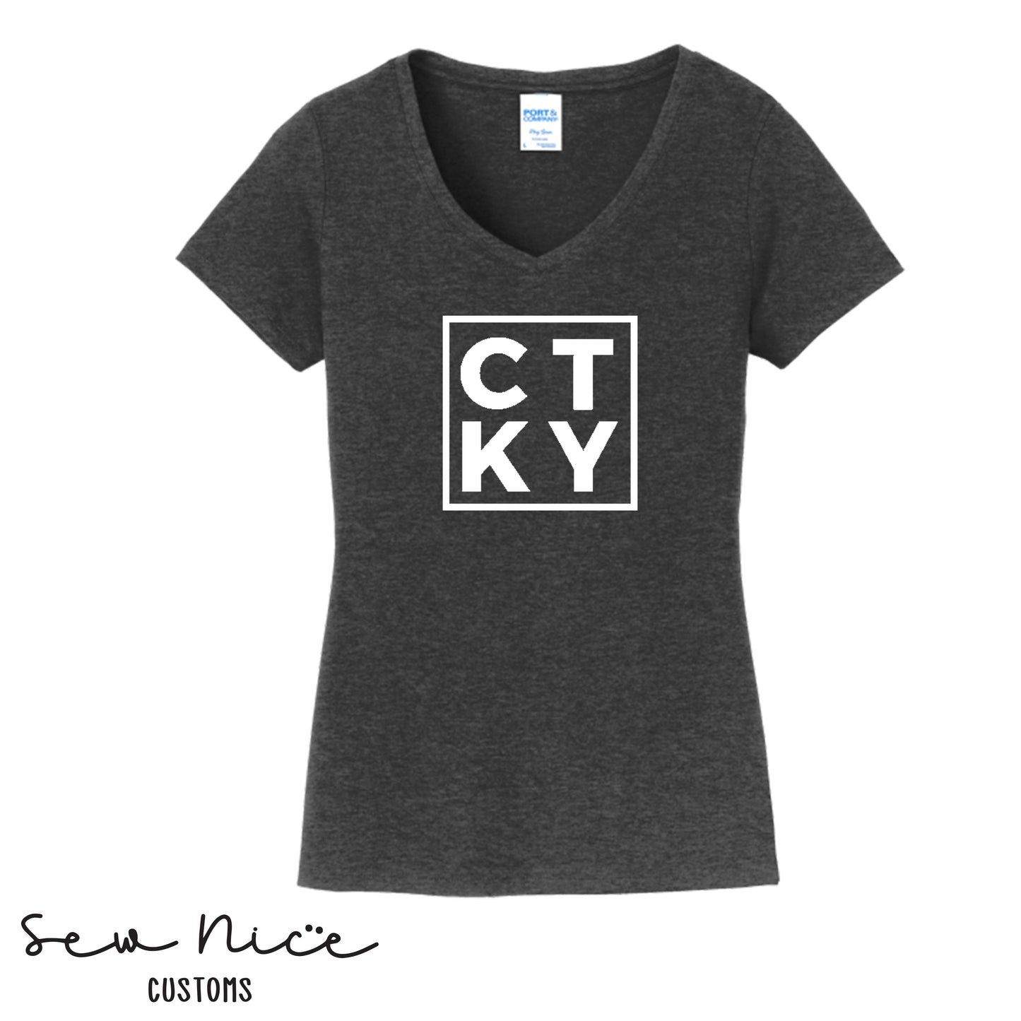 CTKY Logo- Ladies V-Neck Shirt