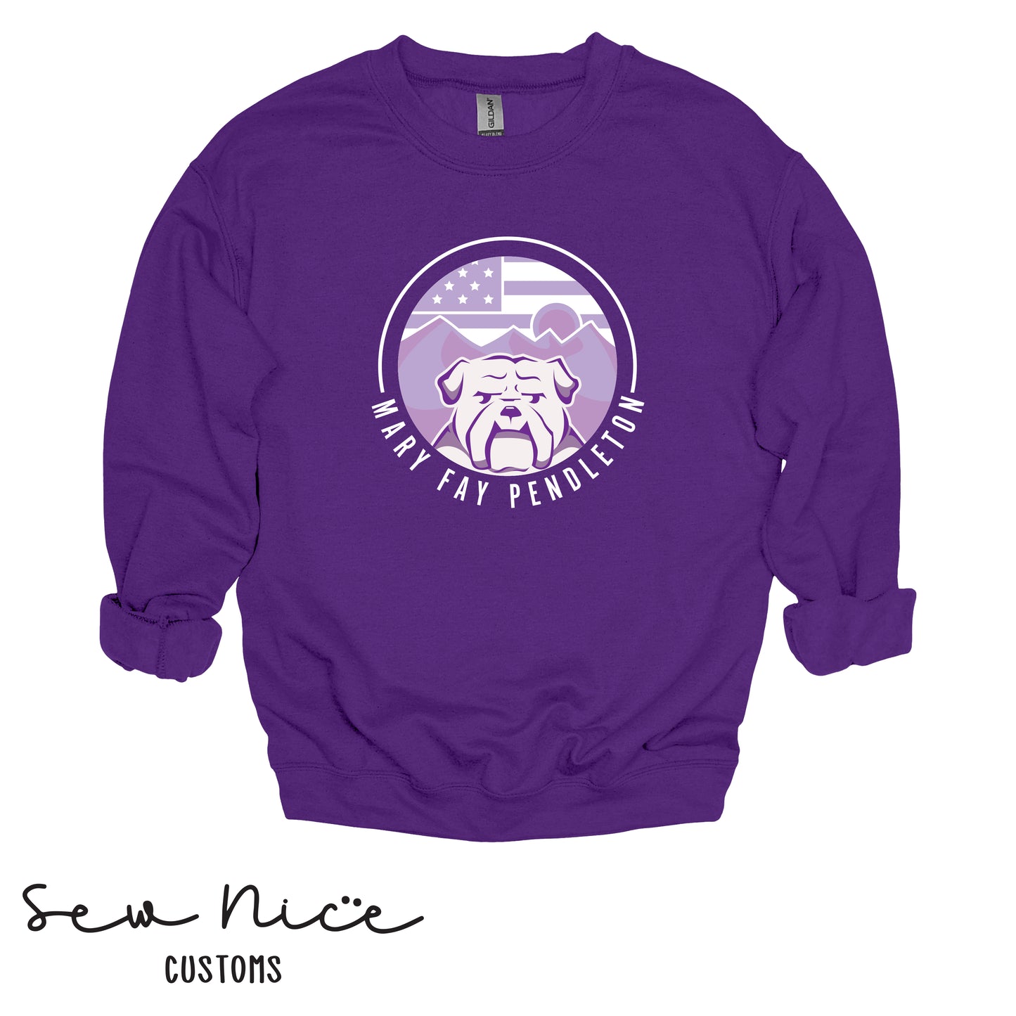 Purple Up Mary Fay Logo -Adult Crewneck Sweatshirt