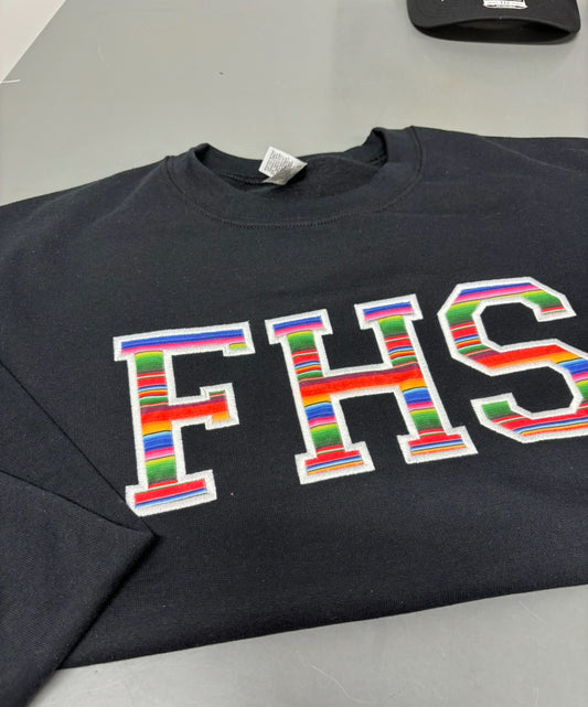 Serape FHS Embroidered Applique Sweatshirt