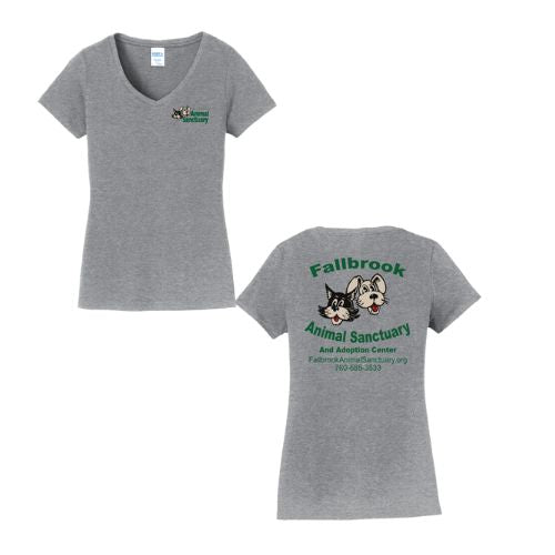 FAS- Women's V-Neck Shirt - Left Chest/Back Design