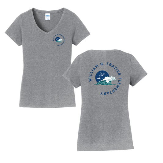 Frazier Women's Left Chest/Back Design- V-Neck Shirt