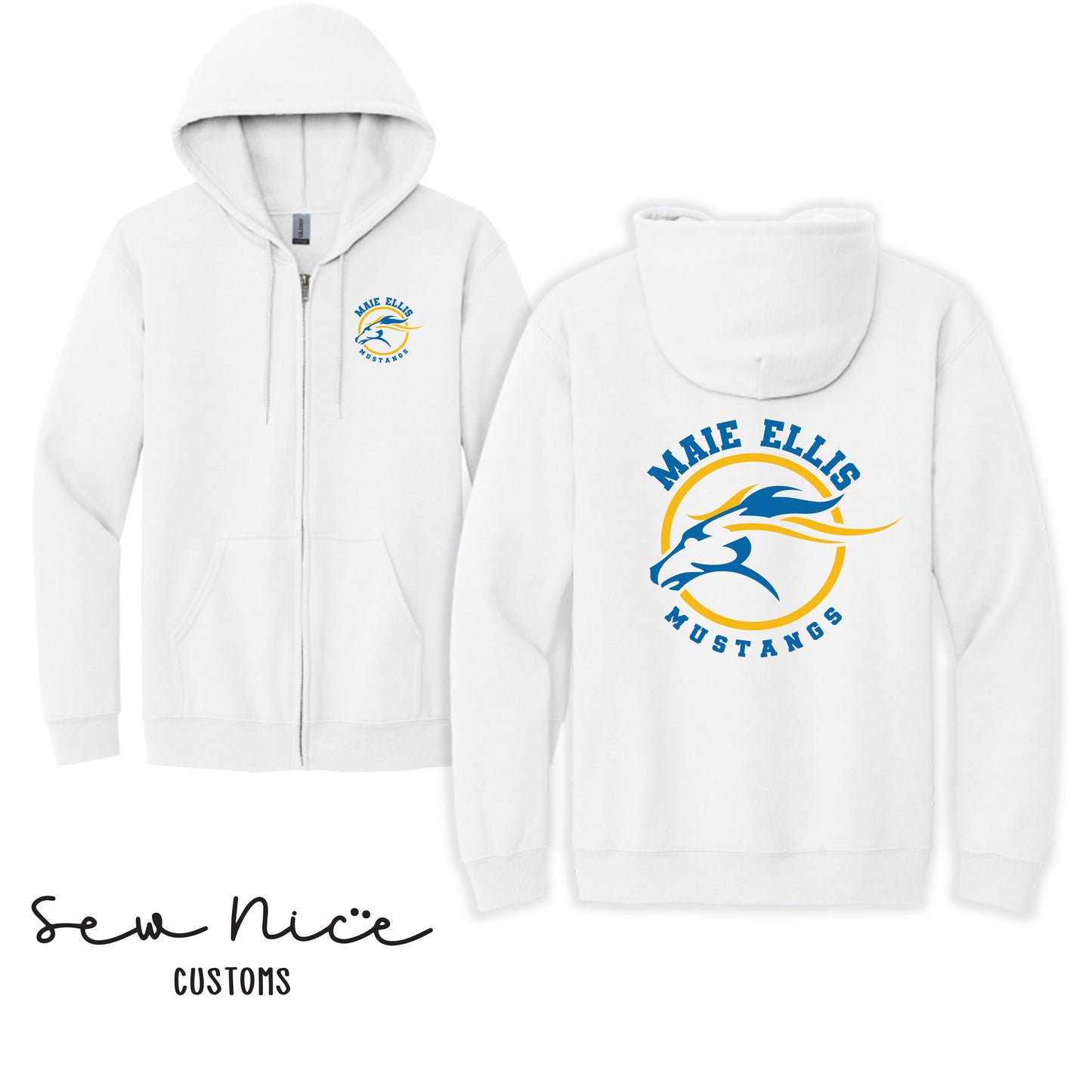ADULT- Maie Ellis Left Chest/Back Logo Full Zip Up Hoodie