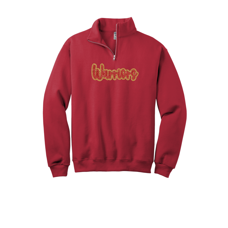 Embroidered Warriors Double Glitter Applique YOUTH Sweatshirt -Local Pick Up/Delivery