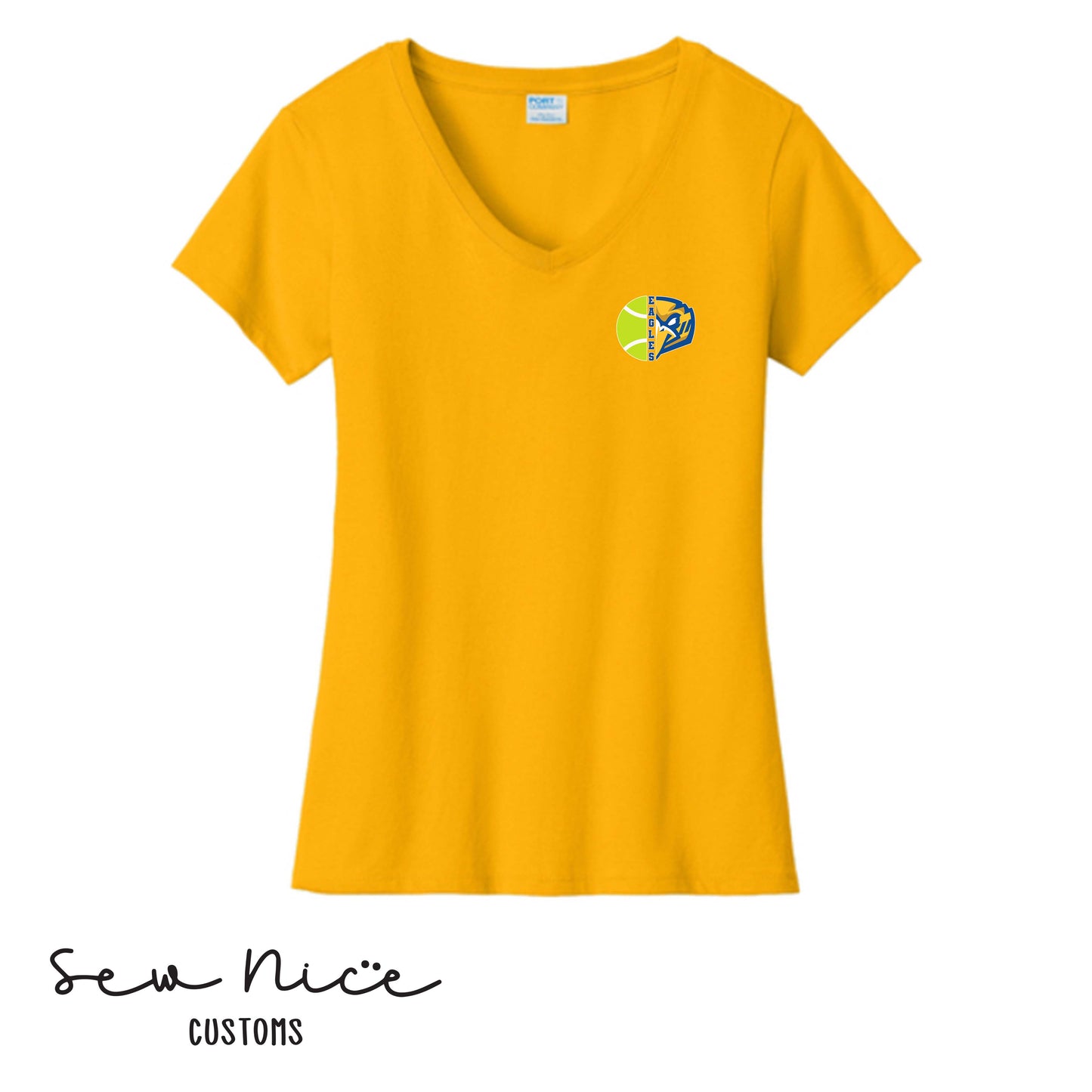SP Eagle Tennis Ball- Ladies V-Neck Shirt