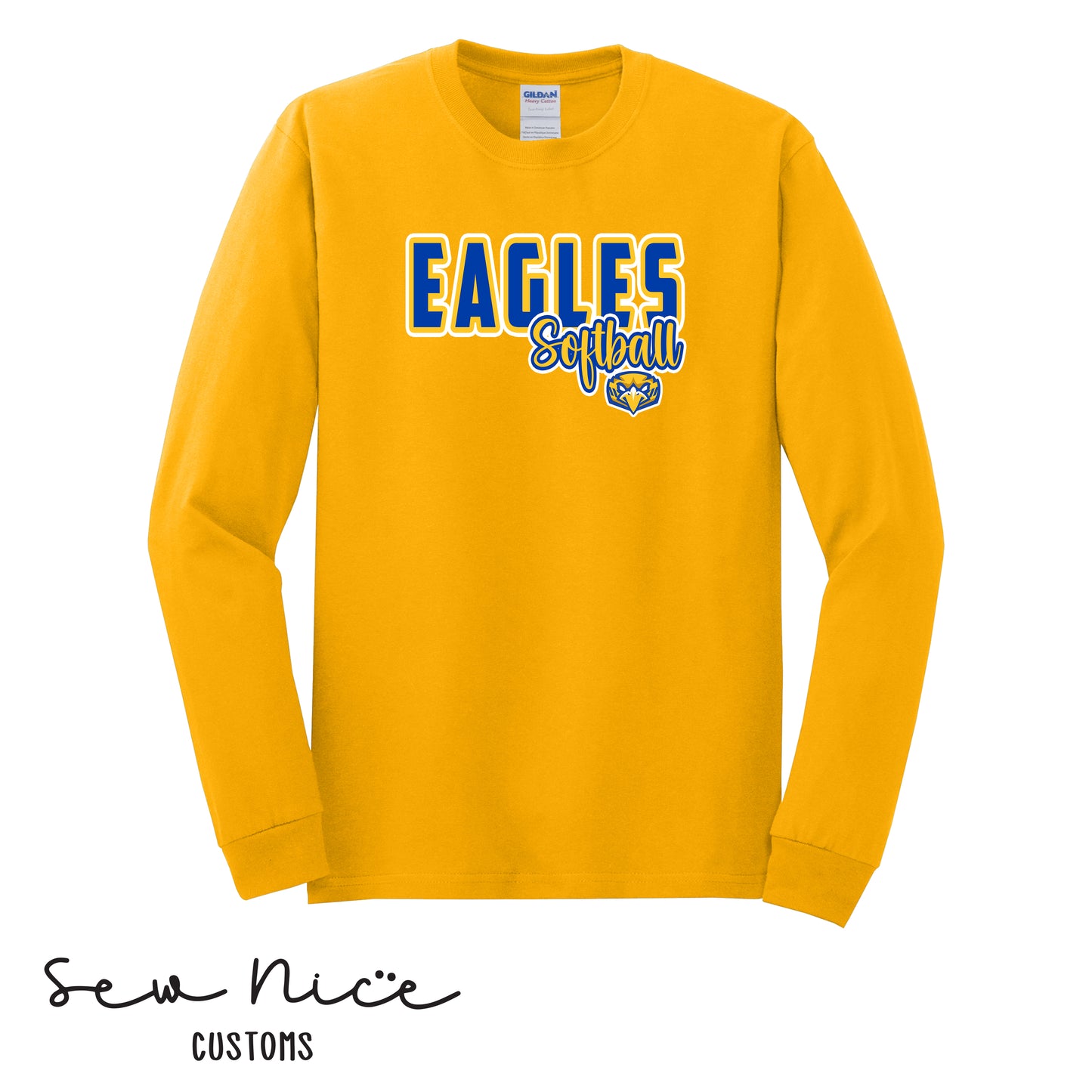 Eagles Softball Script Long Sleeve Shirt