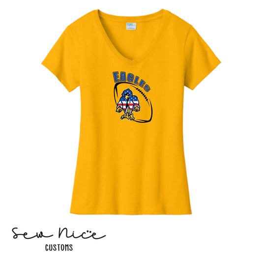 SP Eagles American Flag Robe- Ladies V-Neck Shirt